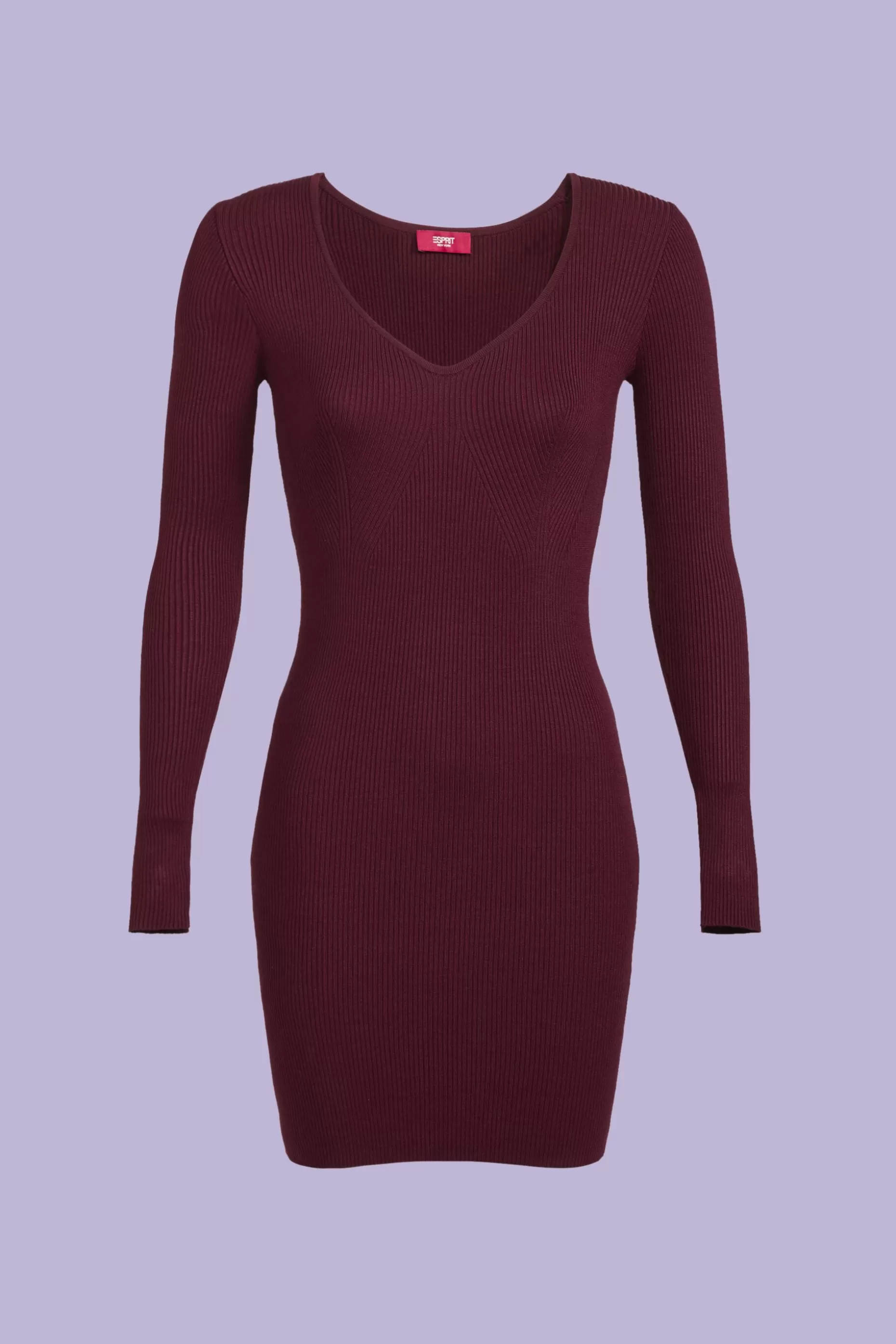 ESPRIT Rib Knit V-Neck Mini Dress at our Online Shop *Women Dresses + Jumpsuits