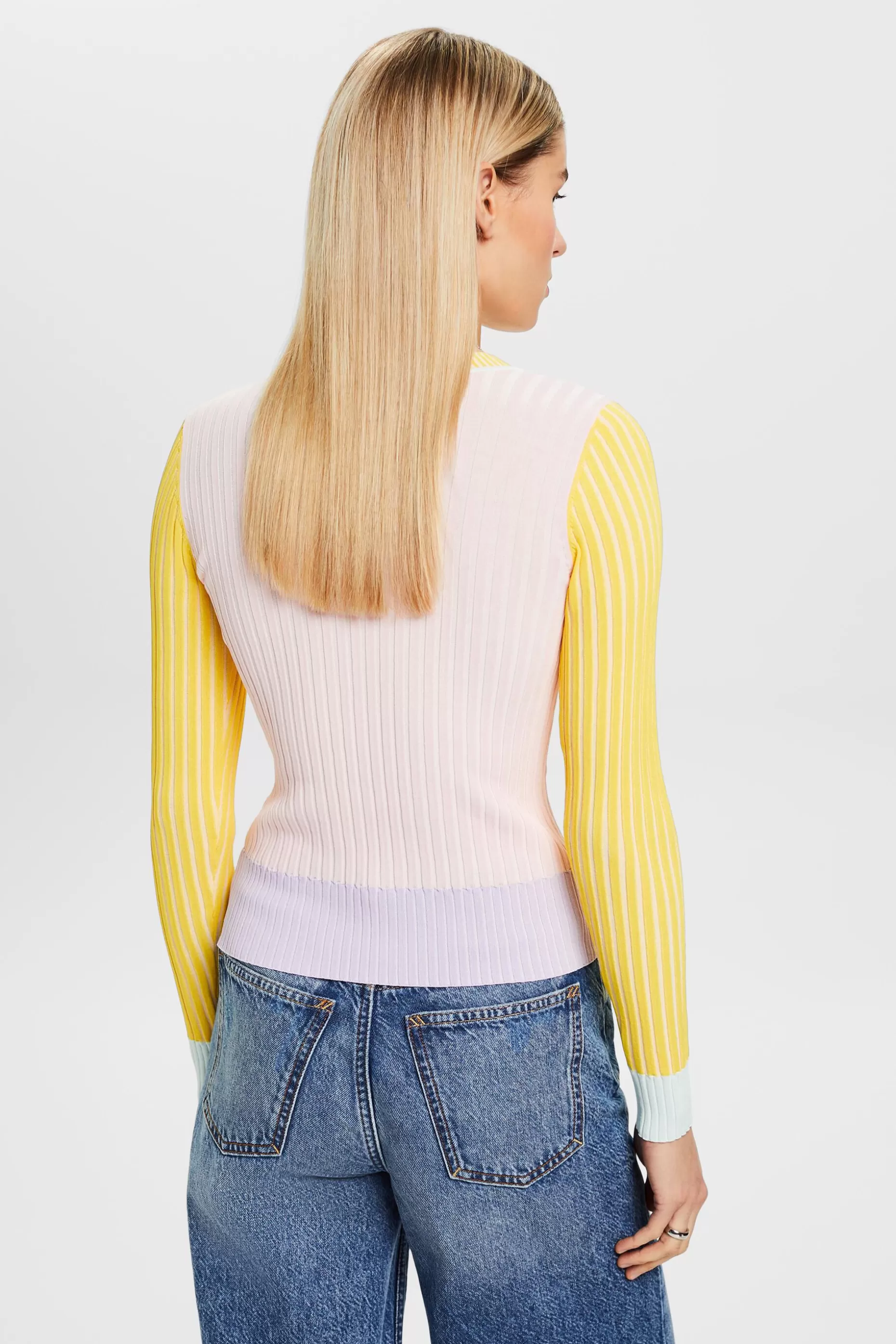 ESPRIT Ribbed Color-Block Sweater at our Online Shop *Women The Pastel Edit