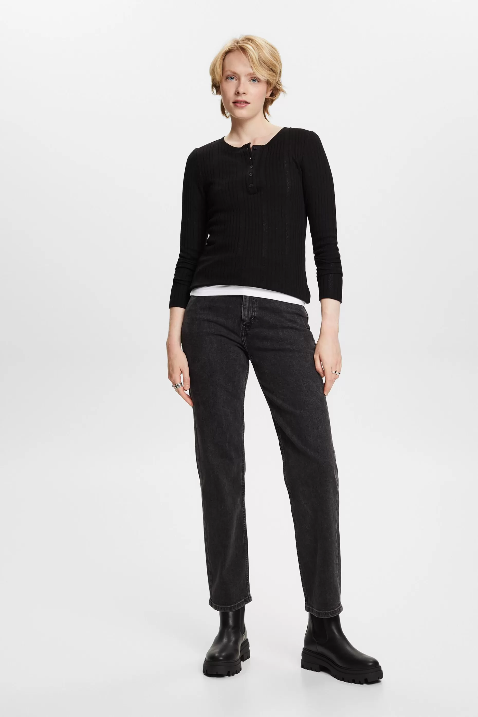 ESPRIT Ribbed Cotton-Blend Shirt at our Online Shop * Sale Under $30