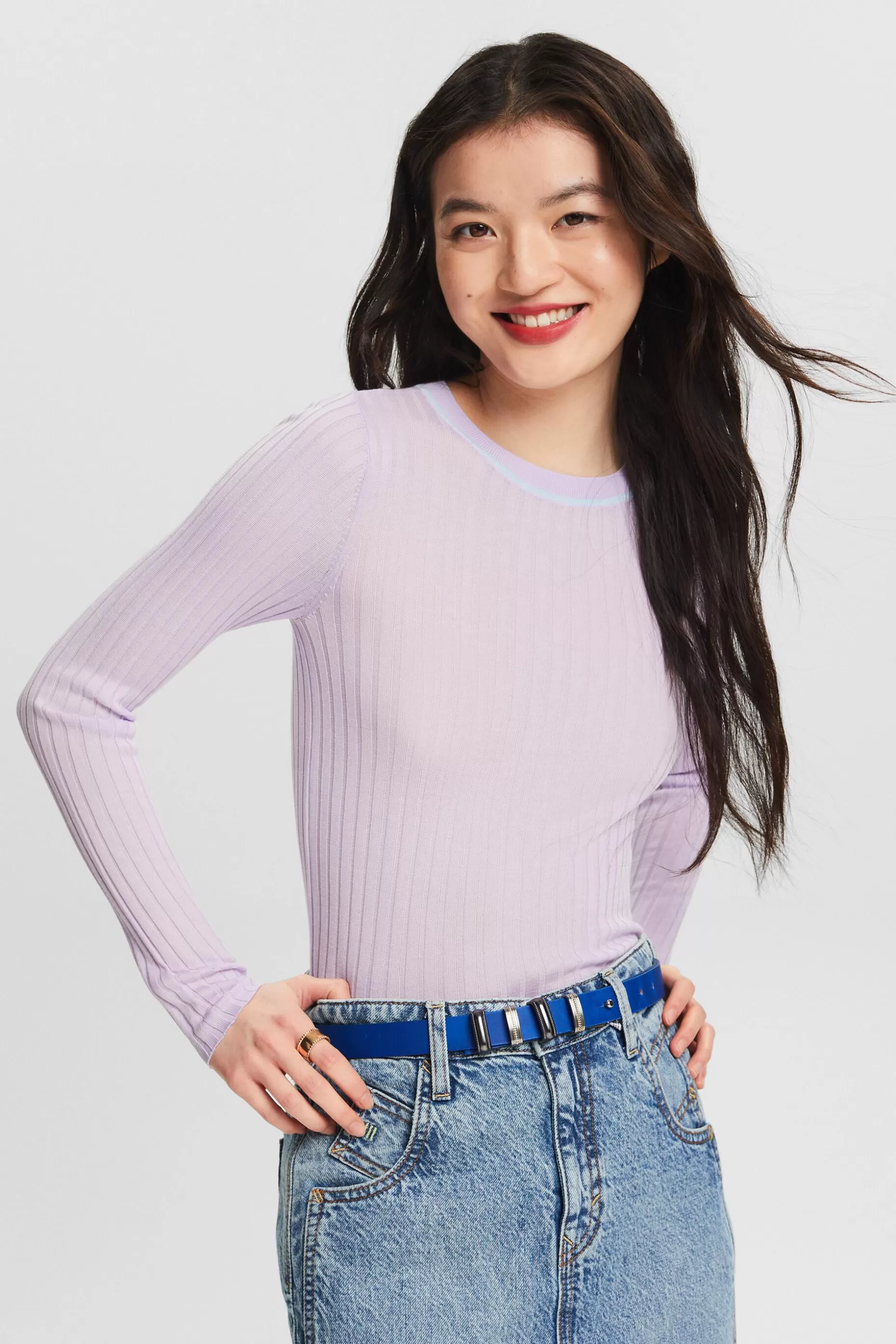 ESPRIT Ribbed Crewneck Sweater at our Online Shop *Women The Pastel Edit