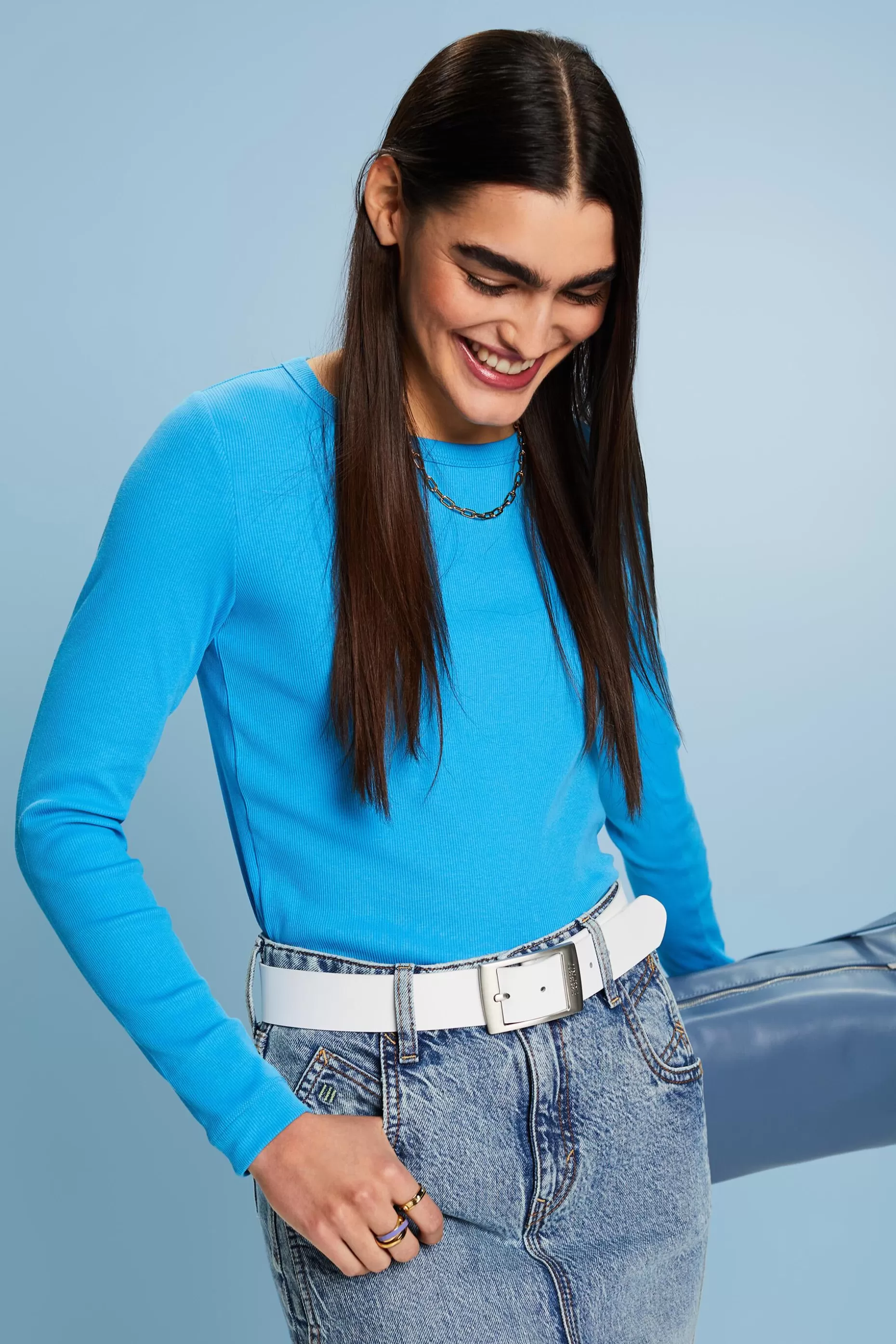 ESPRIT Ribbed Crewneck Top at our Online Shop *Women T-Shirts + Tops