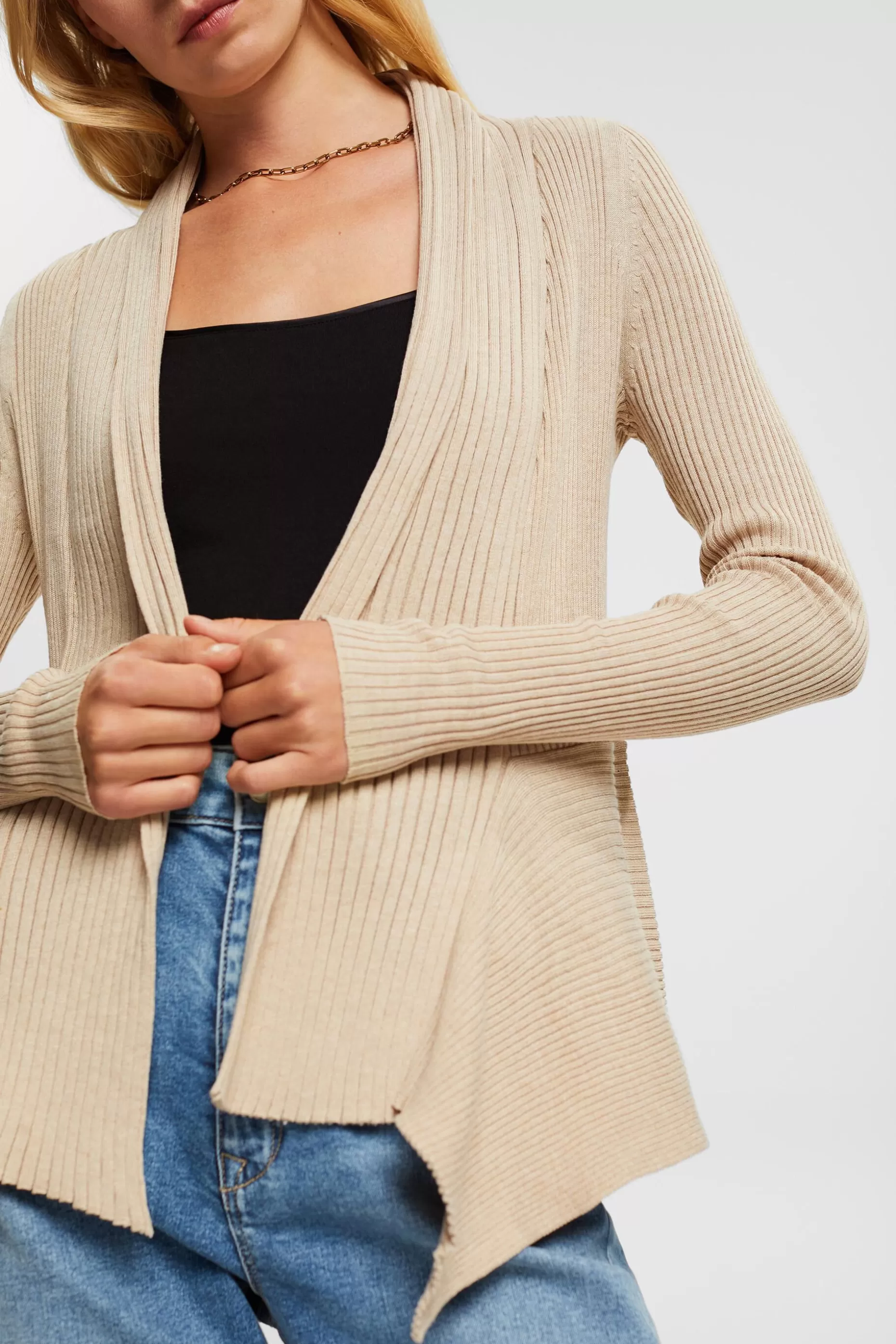 ESPRIT Ribbed Handkerchief Hem Cardigan at our Online Shop *Women Sweaters