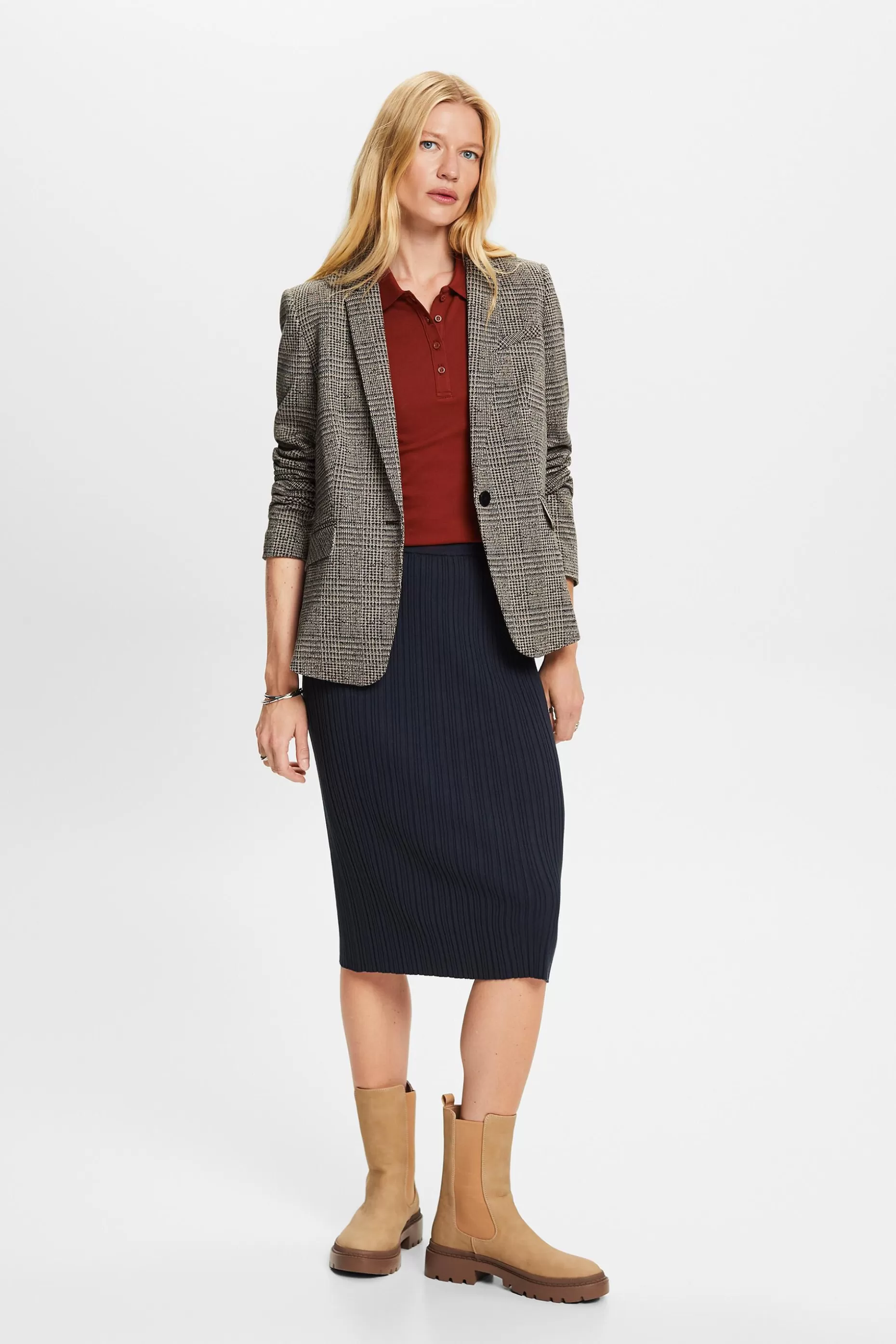ESPRIT Ribbed Knit Midi Skirt at our Online Shop *Women Skirts + Shorts