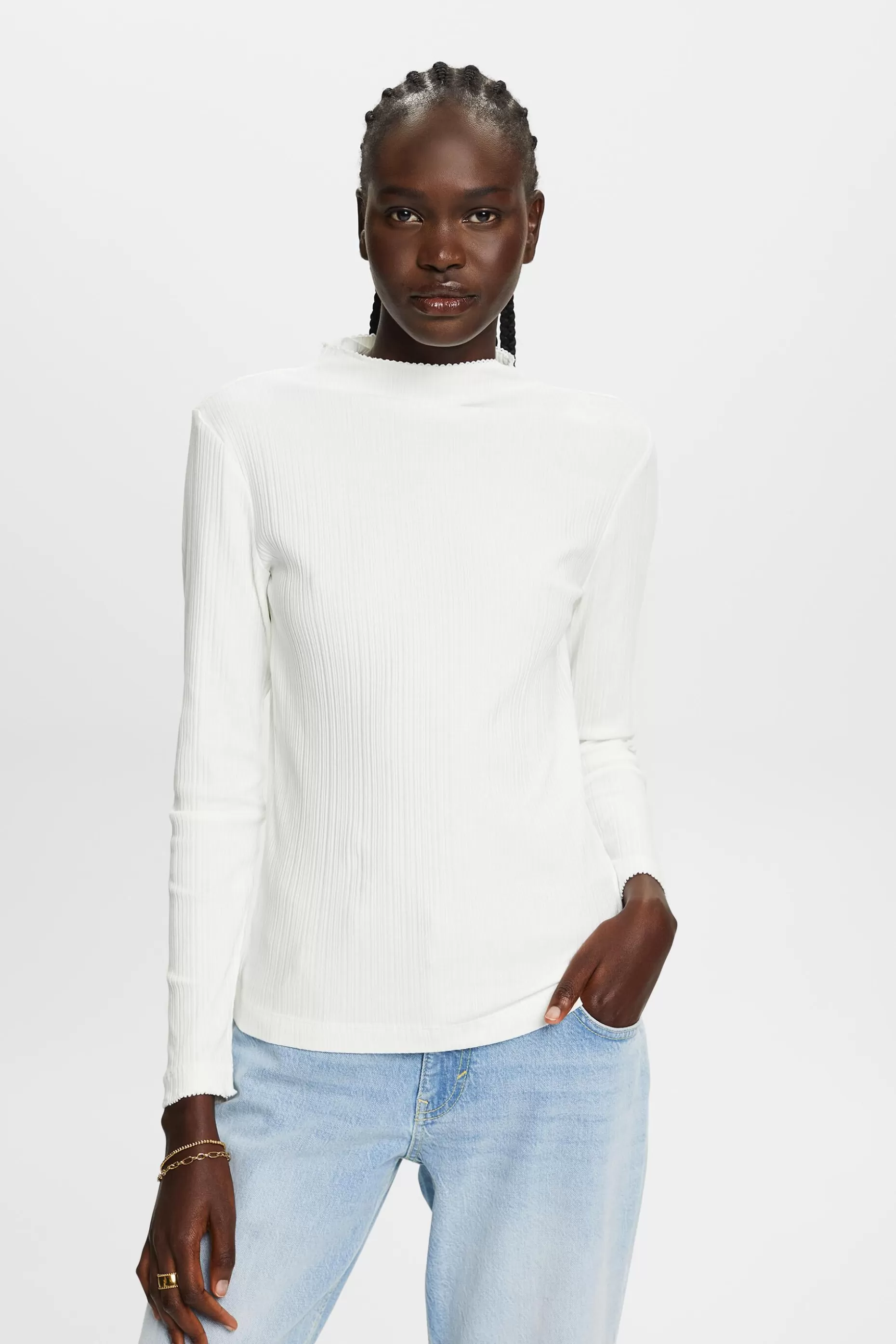 ESPRIT Ribbed long sleeve top at our Online Shop * Sale Under $30