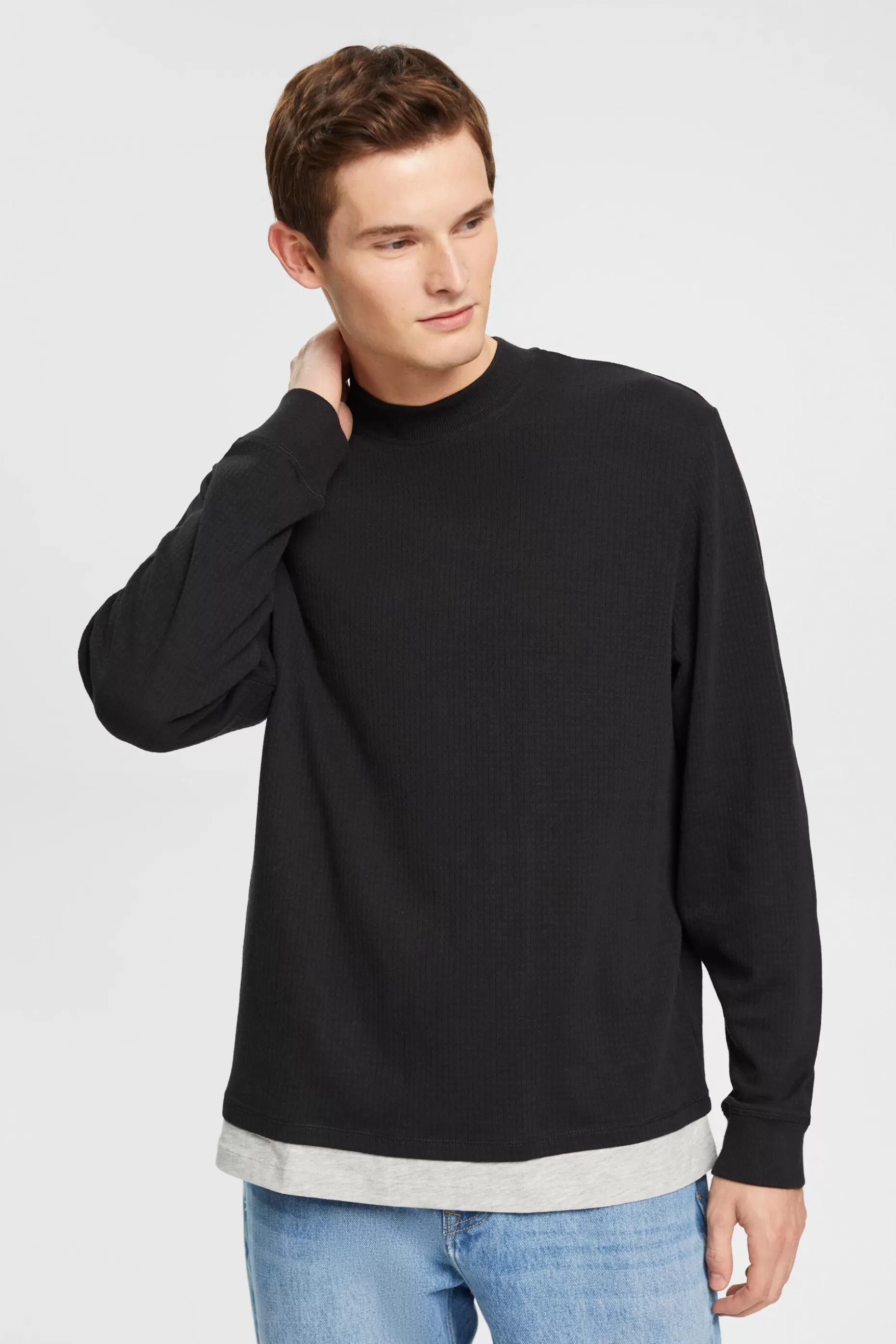ESPRIT Ribbed long sleeve top at our Online Shop *Men Tops