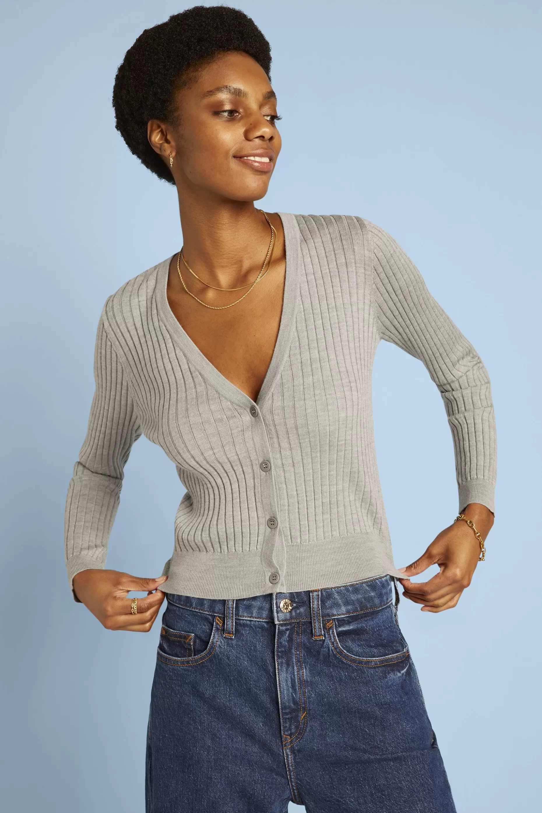 ESPRIT Ribbed Super Fine Merino Wool Cardigan at our Online Shop *Women Tops