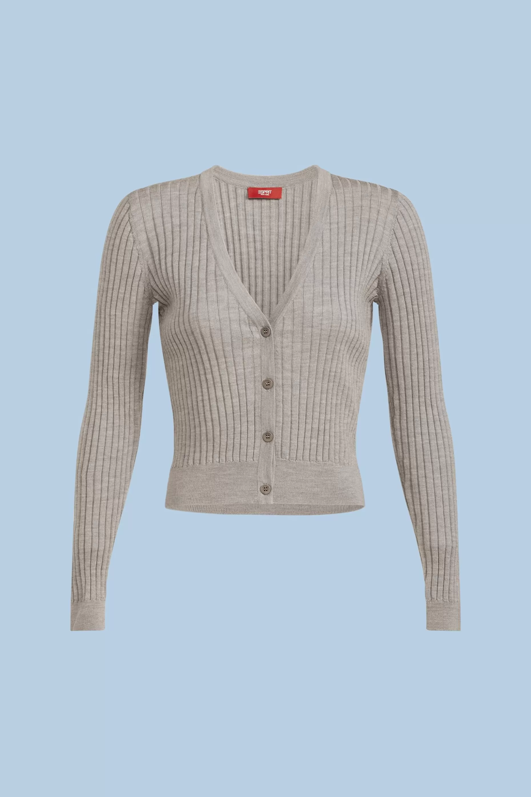 ESPRIT Ribbed Super Fine Merino Wool Cardigan at our Online Shop *Boys Boys
