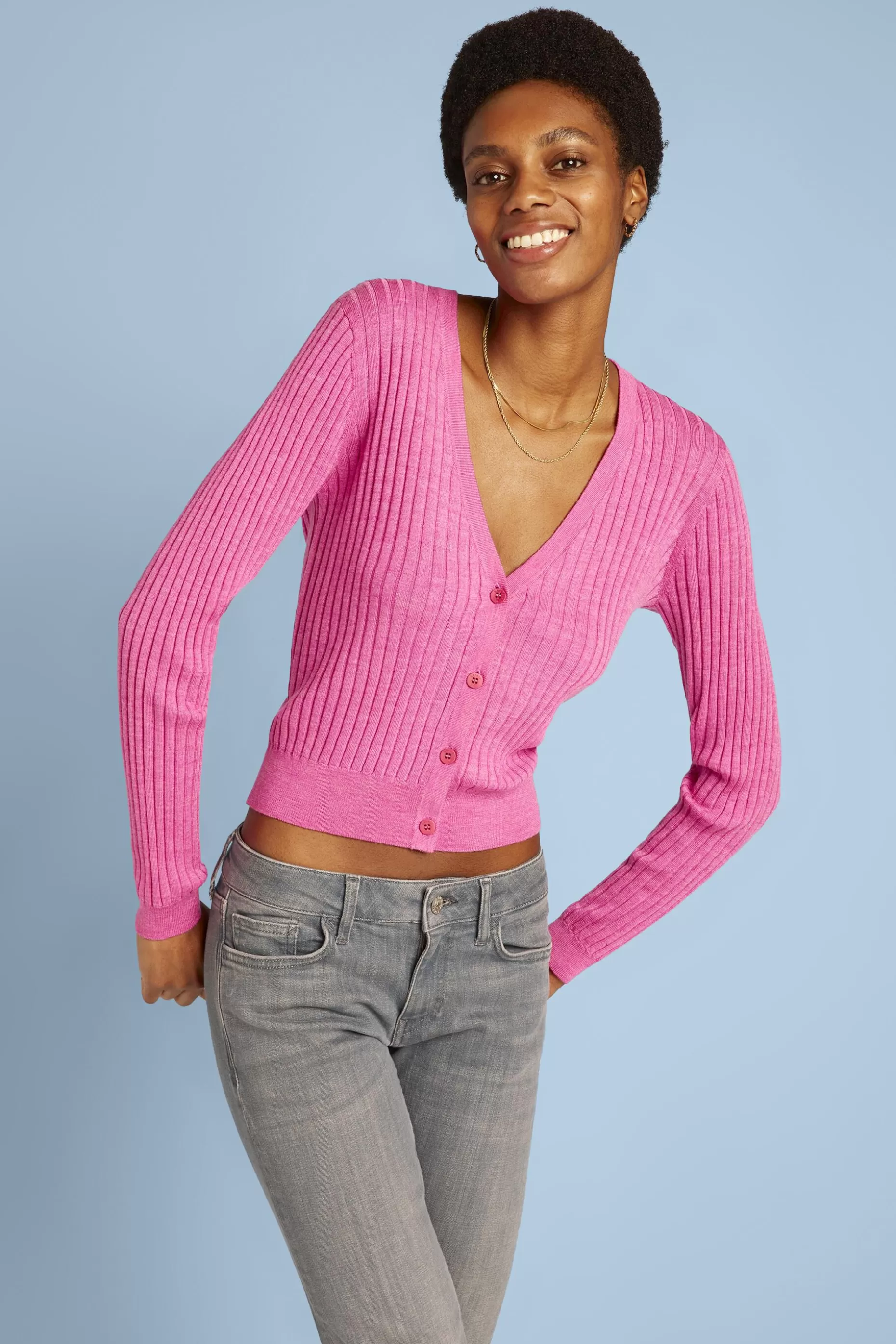 ESPRIT Ribbed Super Fine Merino Wool Cardigan at our Online Shop *Women Sweaters