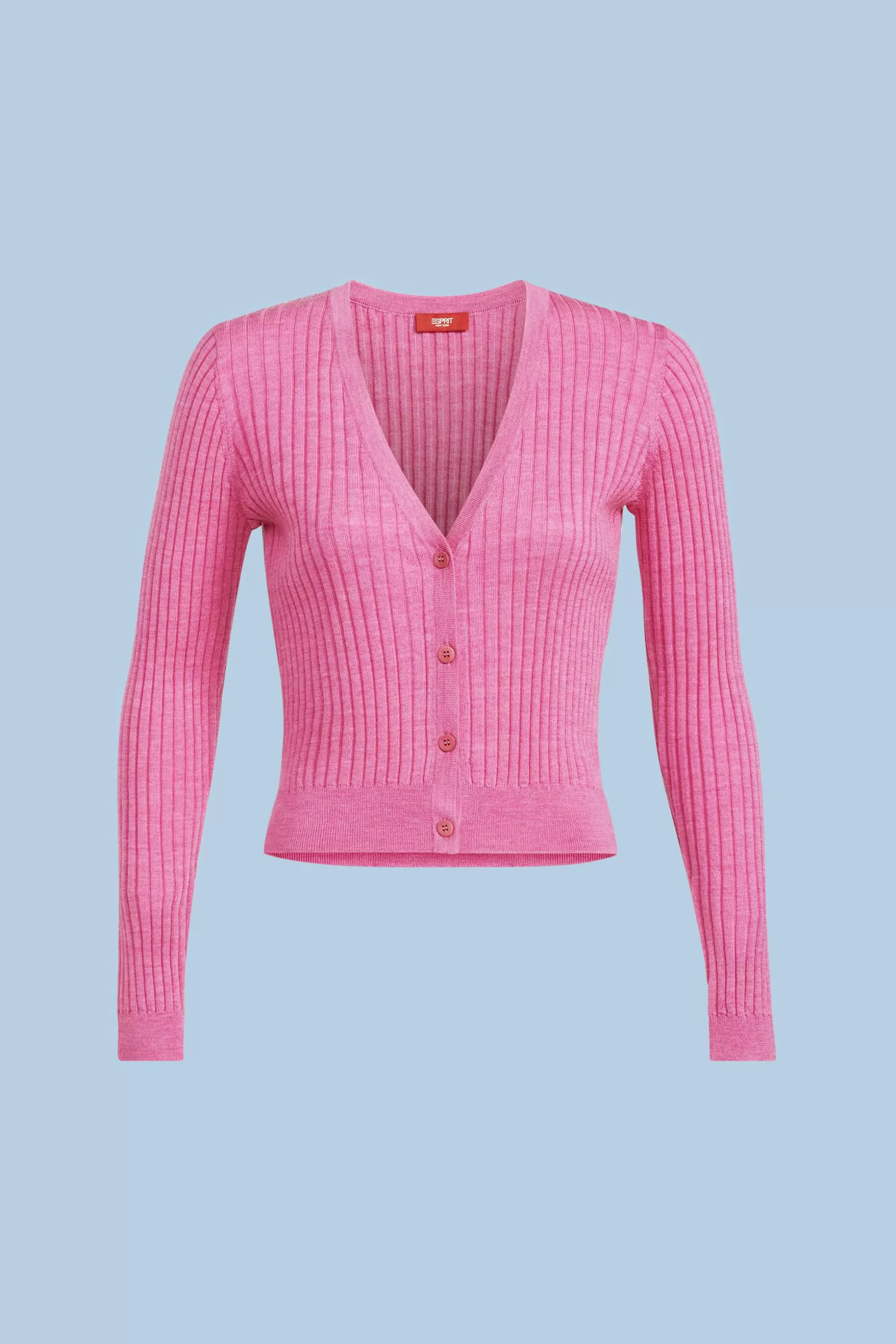 ESPRIT Ribbed Super Fine Merino Wool Cardigan at our Online Shop *Women Sweaters