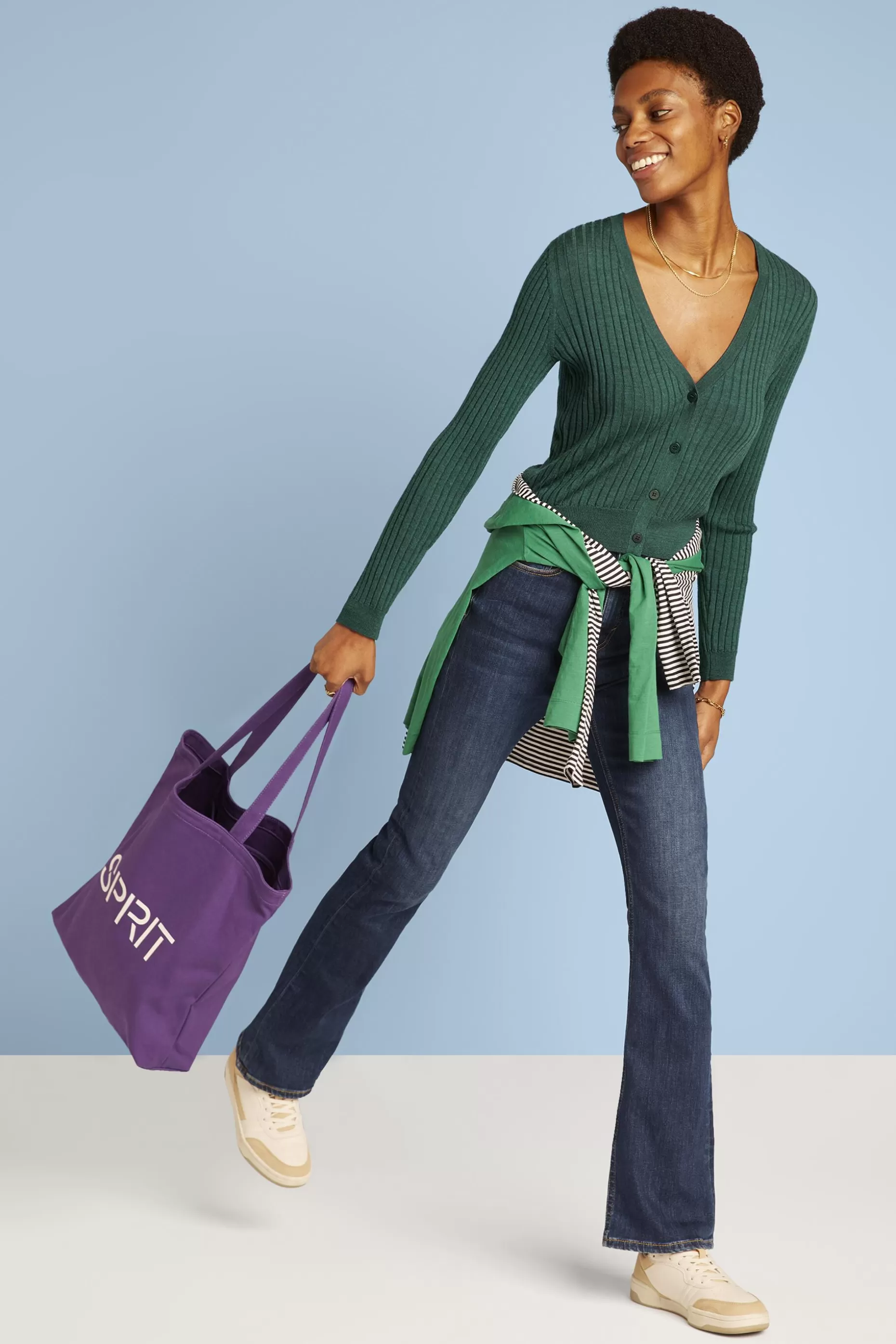 ESPRIT Ribbed Super Fine Merino Wool Cardigan at our Online Shop *Women Sweaters