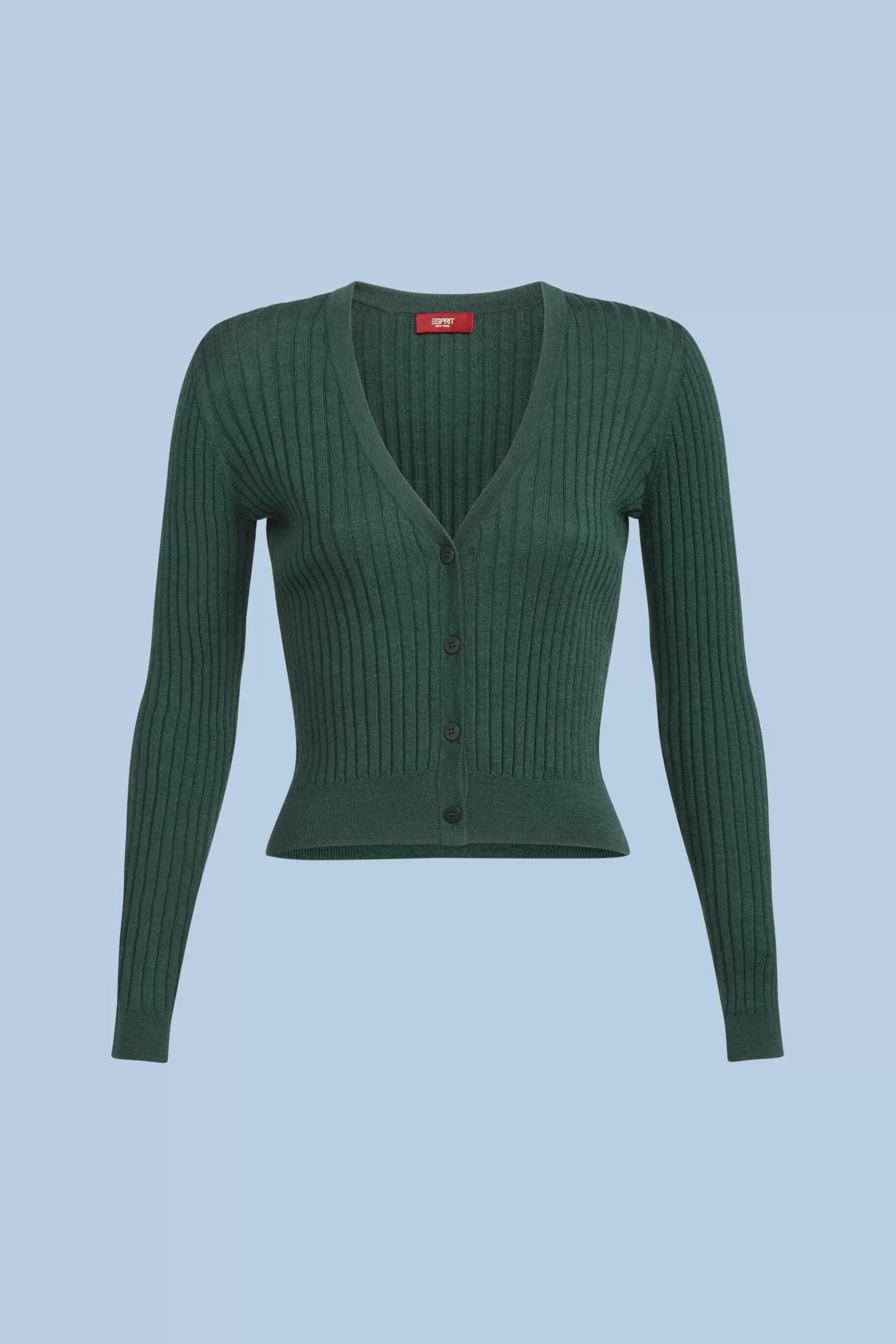 ESPRIT Ribbed Super Fine Merino Wool Cardigan at our Online Shop *Women Sweaters