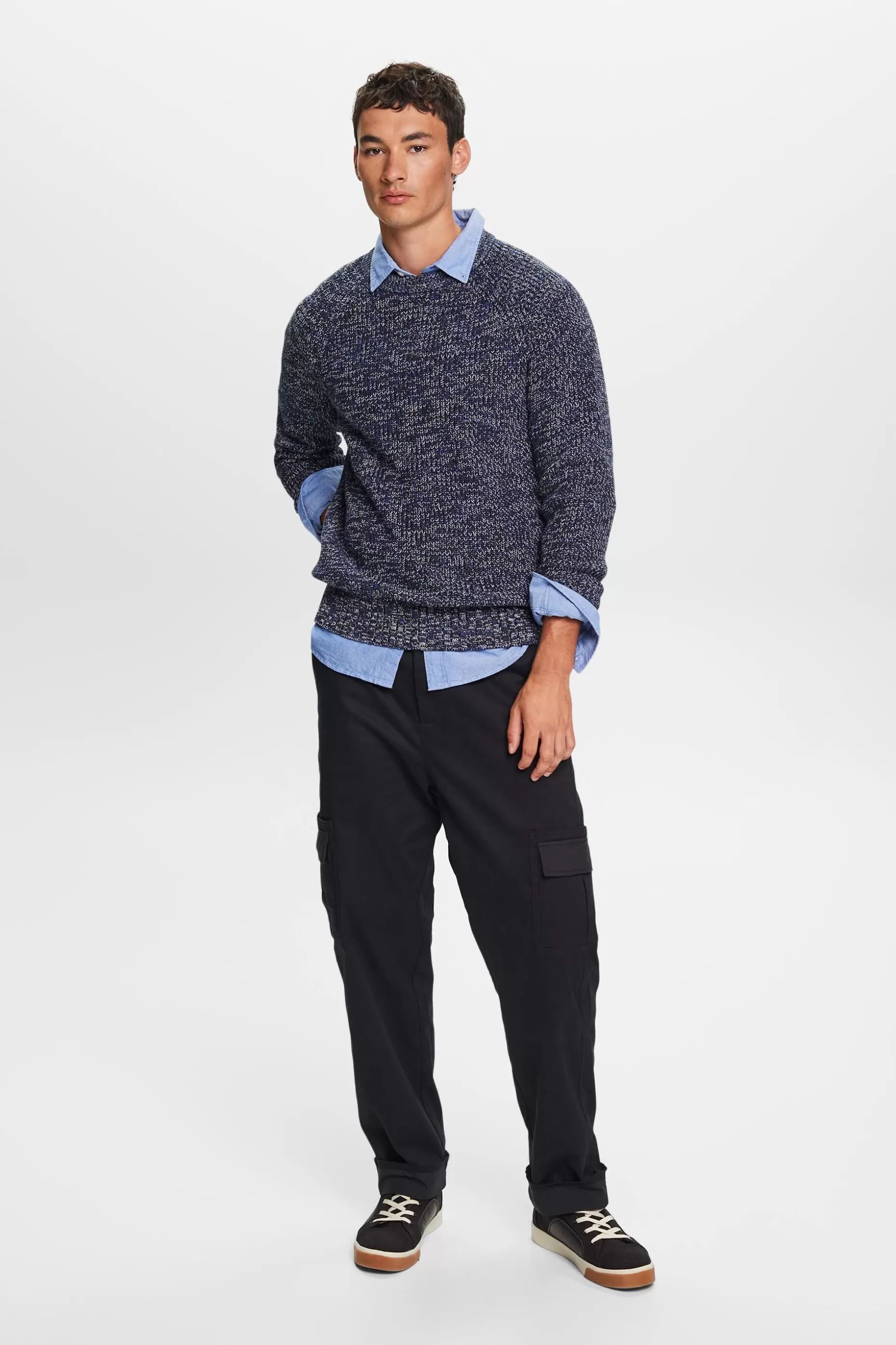 ESPRIT Ribbed-Knit Cotton Sweater at our Online Shop *Men Sweaters