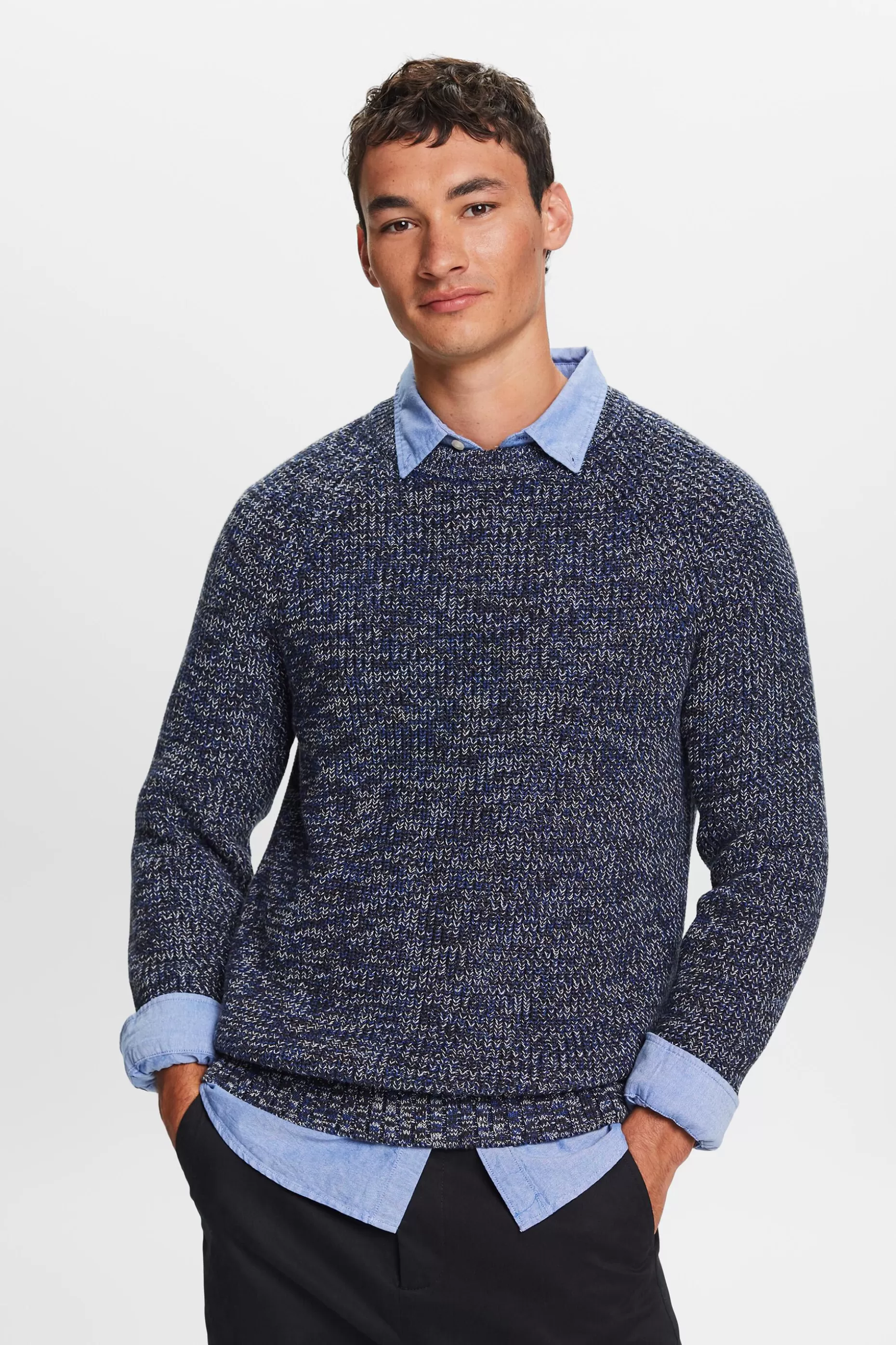 ESPRIT Ribbed-Knit Cotton Sweater at our Online Shop *Men Sweaters