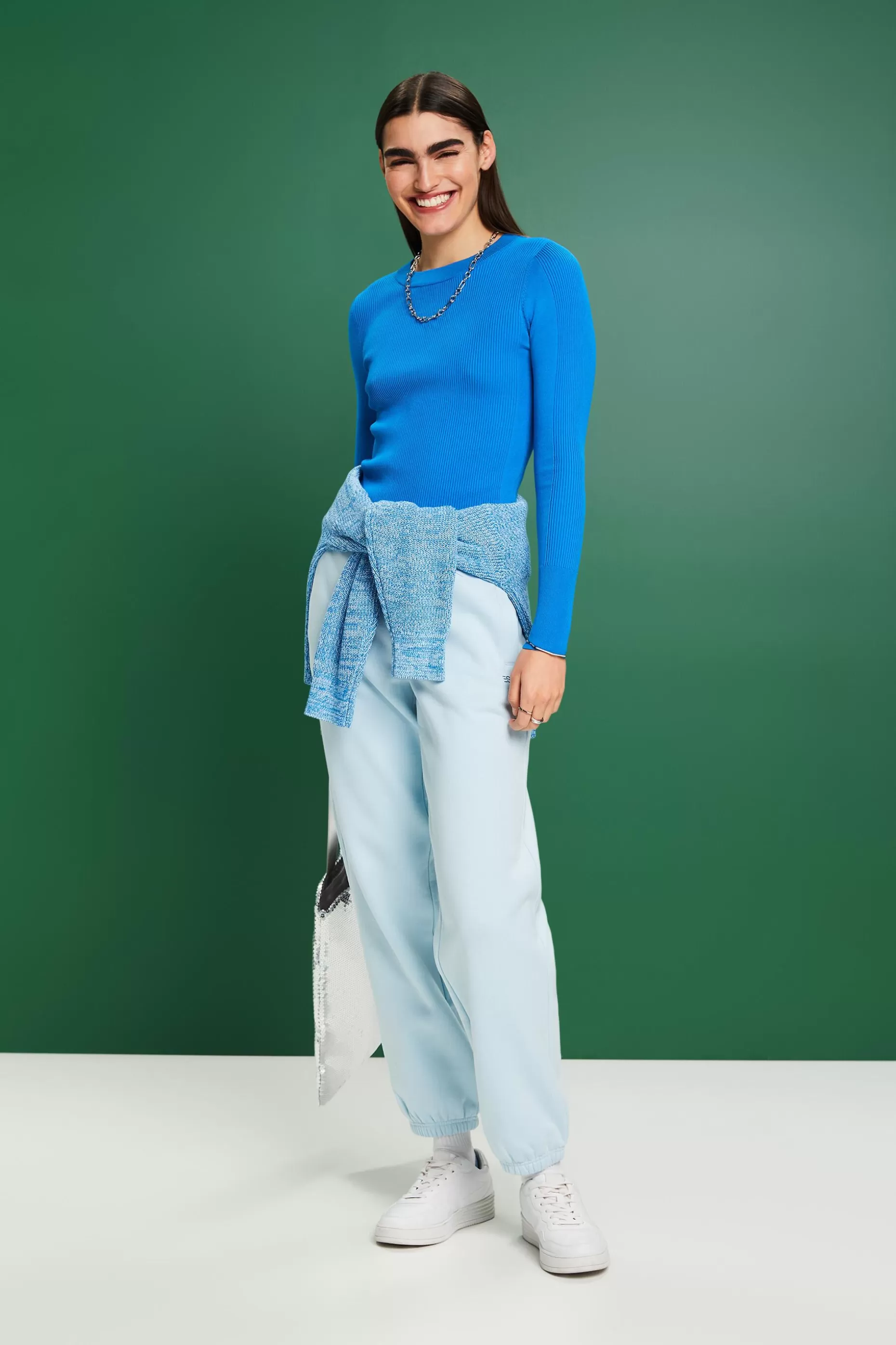 ESPRIT Rib-Knit Crewneck Sweater at our Online Shop *Women Sweaters