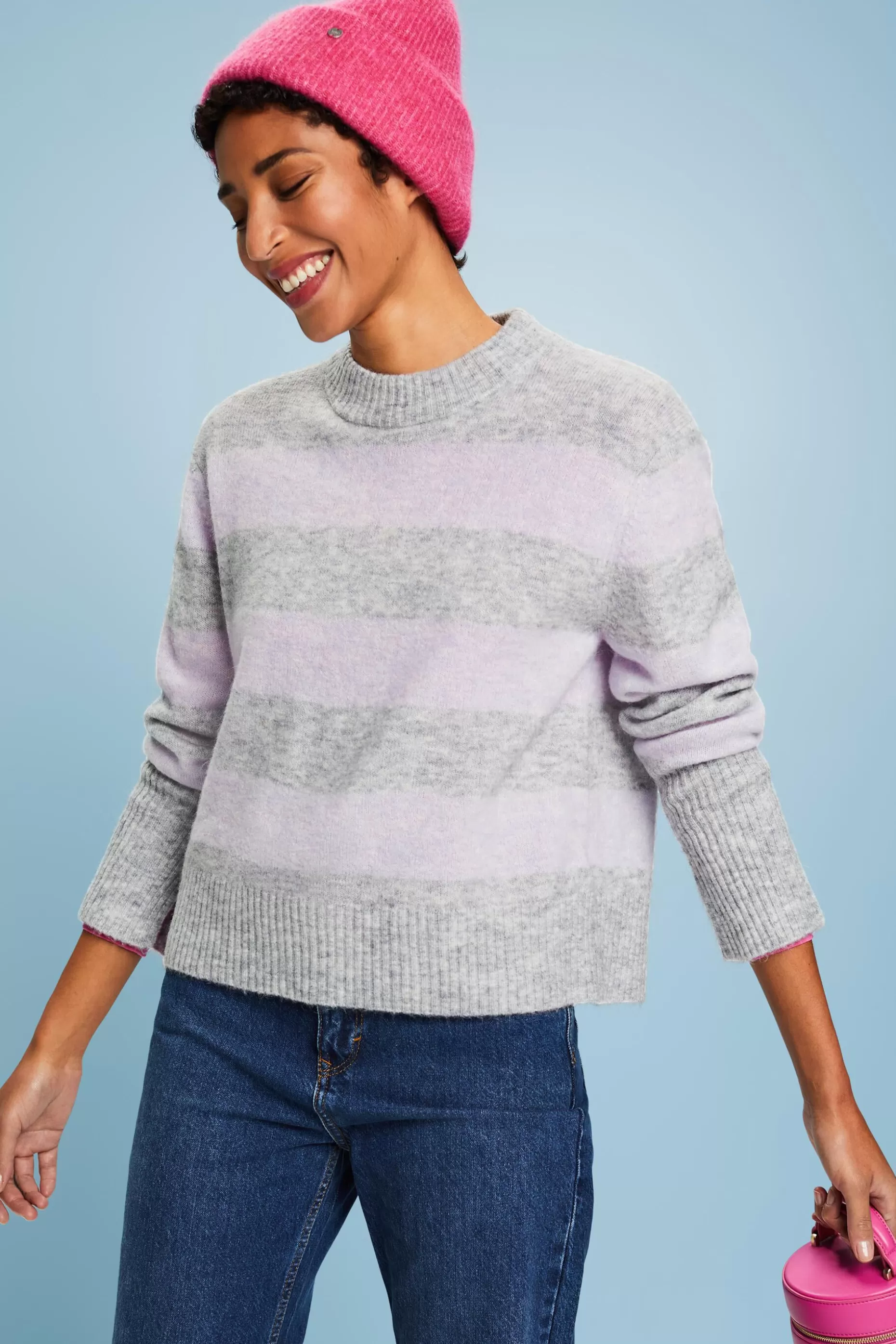 ESPRIT Rib-Knit Crewneck Sweater at our Online Shop *Women Sweaters