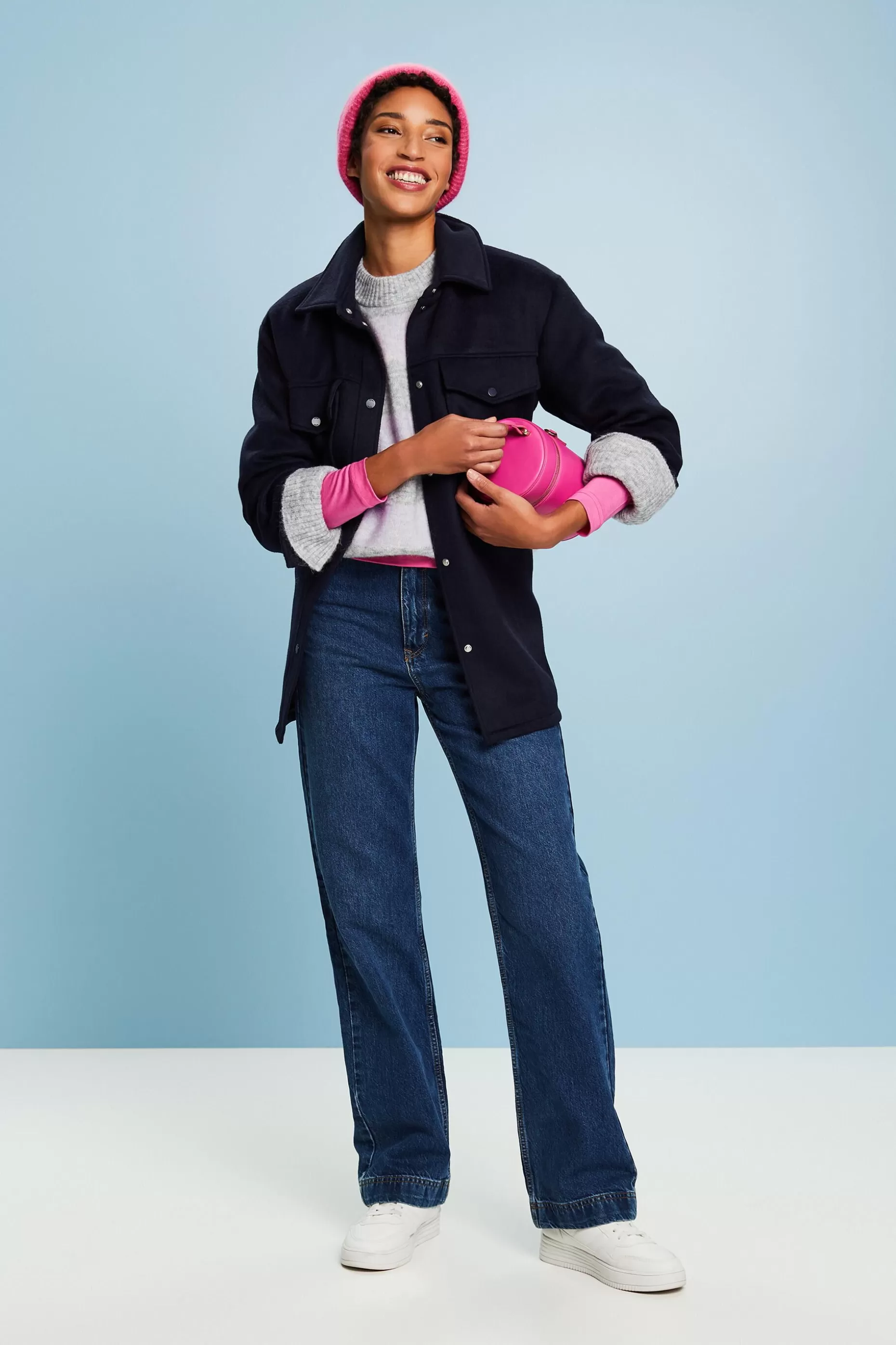 ESPRIT Rib-Knit Crewneck Sweater at our Online Shop *Women Sweaters