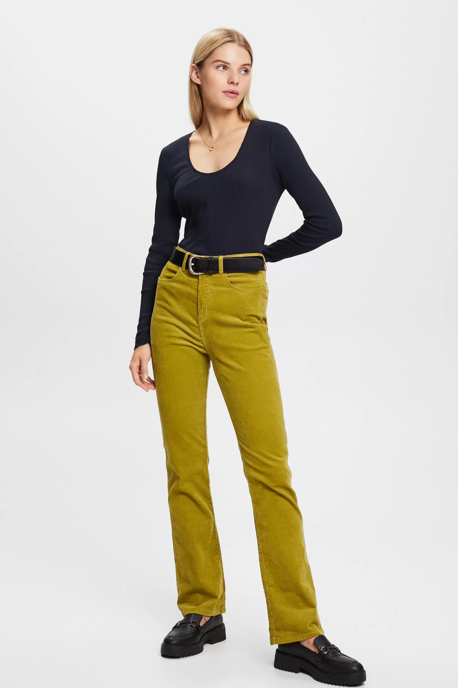 ESPRIT Rib-Knit Jersey Longsleeve Top at our Online Shop *Women T-Shirts + Tops