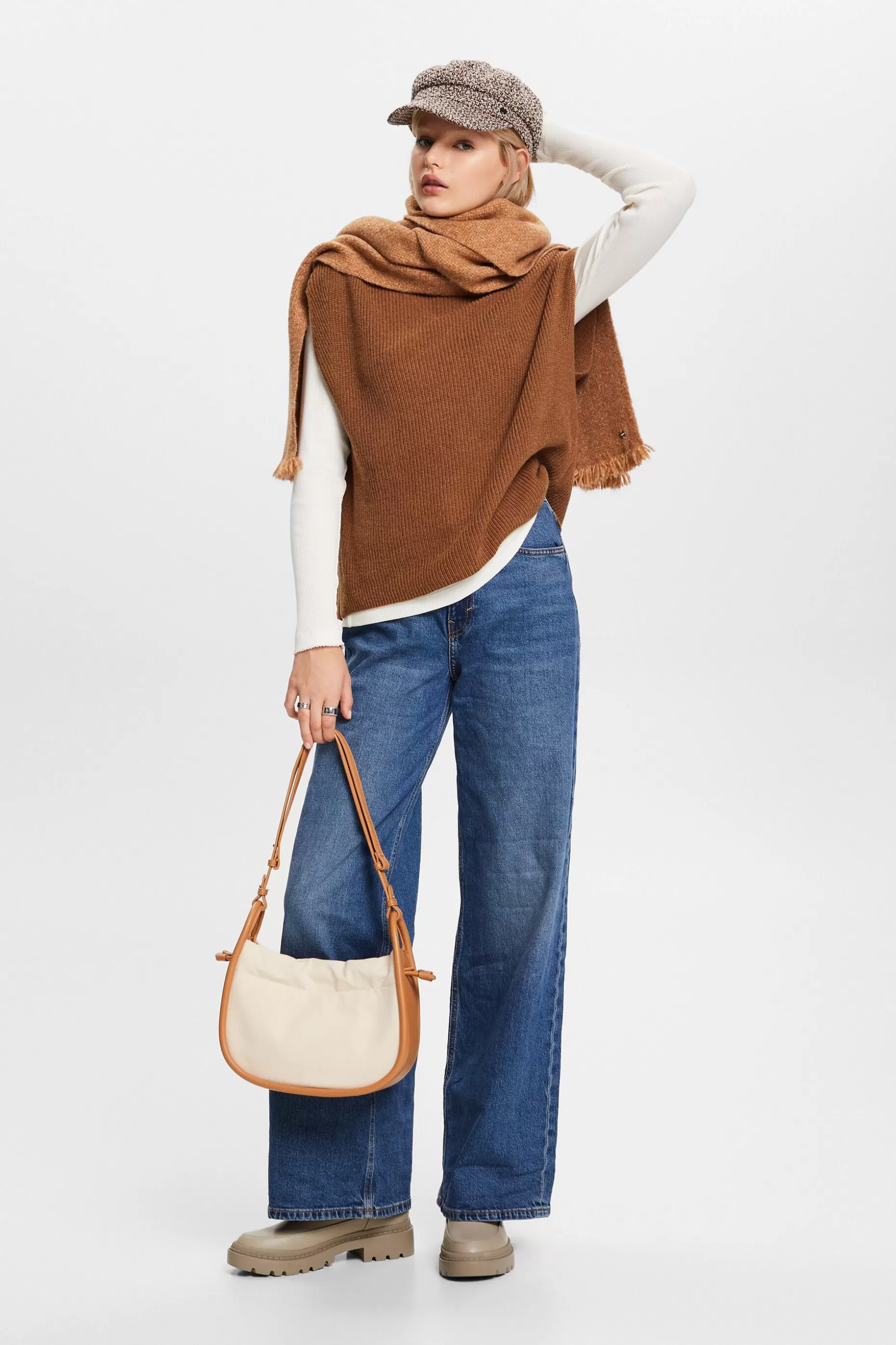 ESPRIT Rib-Knit Jersey Longsleeve Top at our Online Shop *Women T-Shirts + Tops