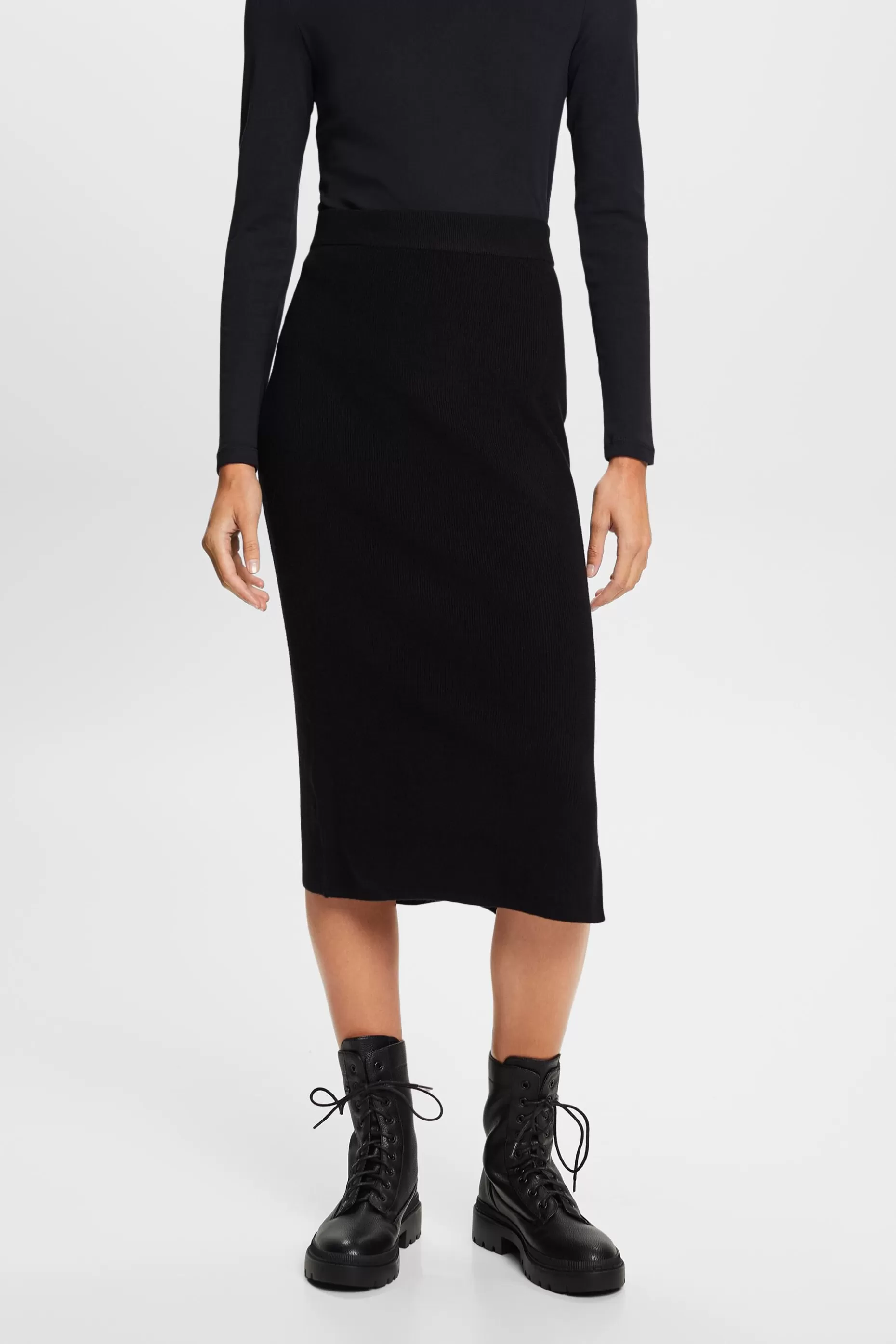 ESPRIT Rib-Knit Midi Skirt at our Online Shop *Women Skirts + Shorts