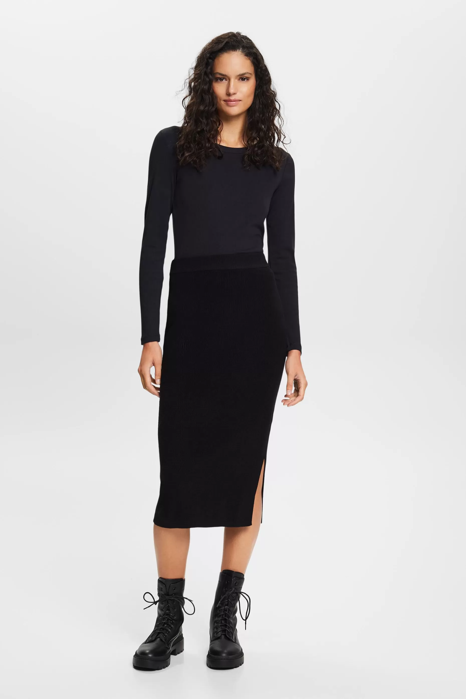 ESPRIT Rib-Knit Midi Skirt at our Online Shop *Women Skirts + Shorts