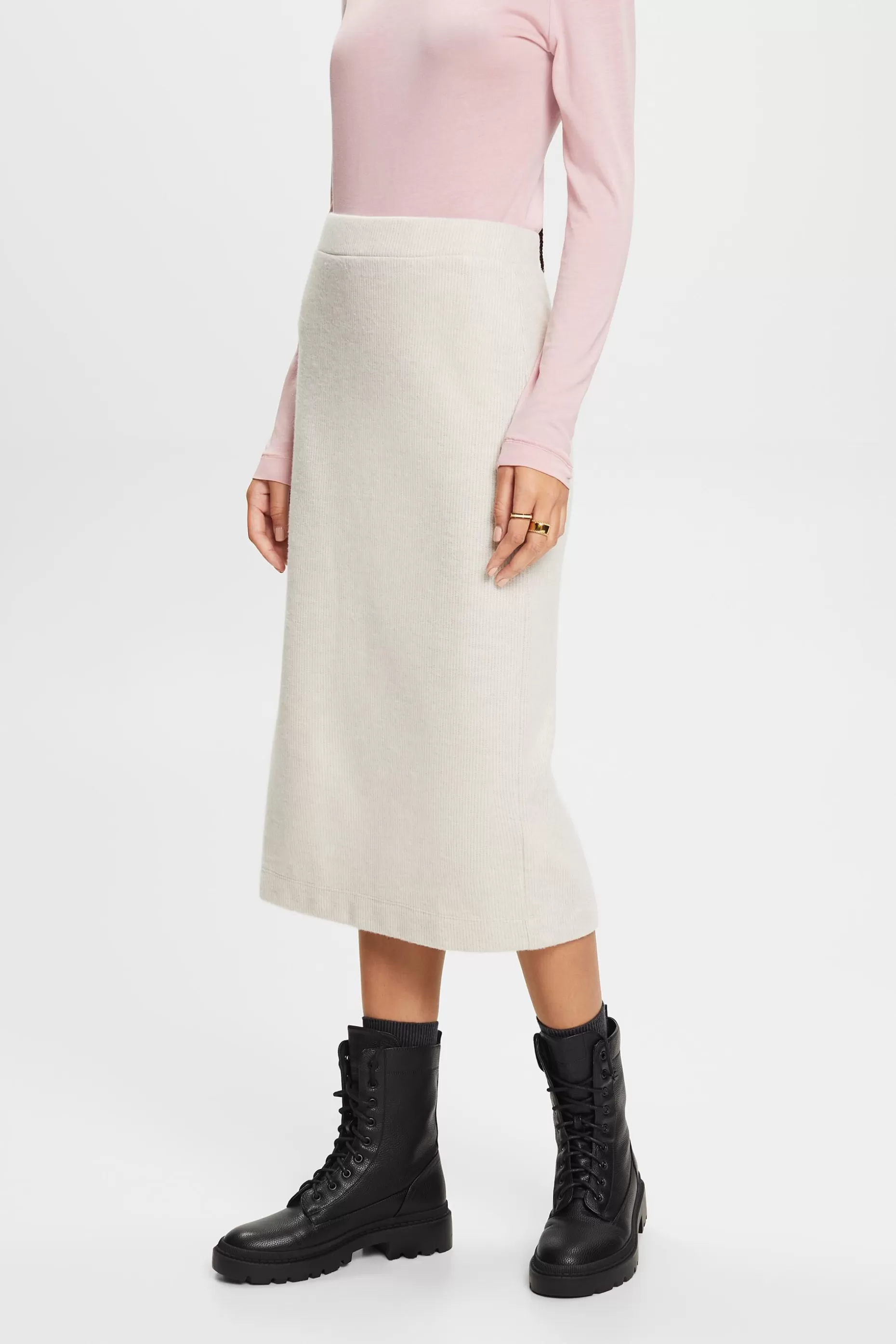 ESPRIT Rib-Knit Midi Skirt at our Online Shop *Women Skirts + Shorts