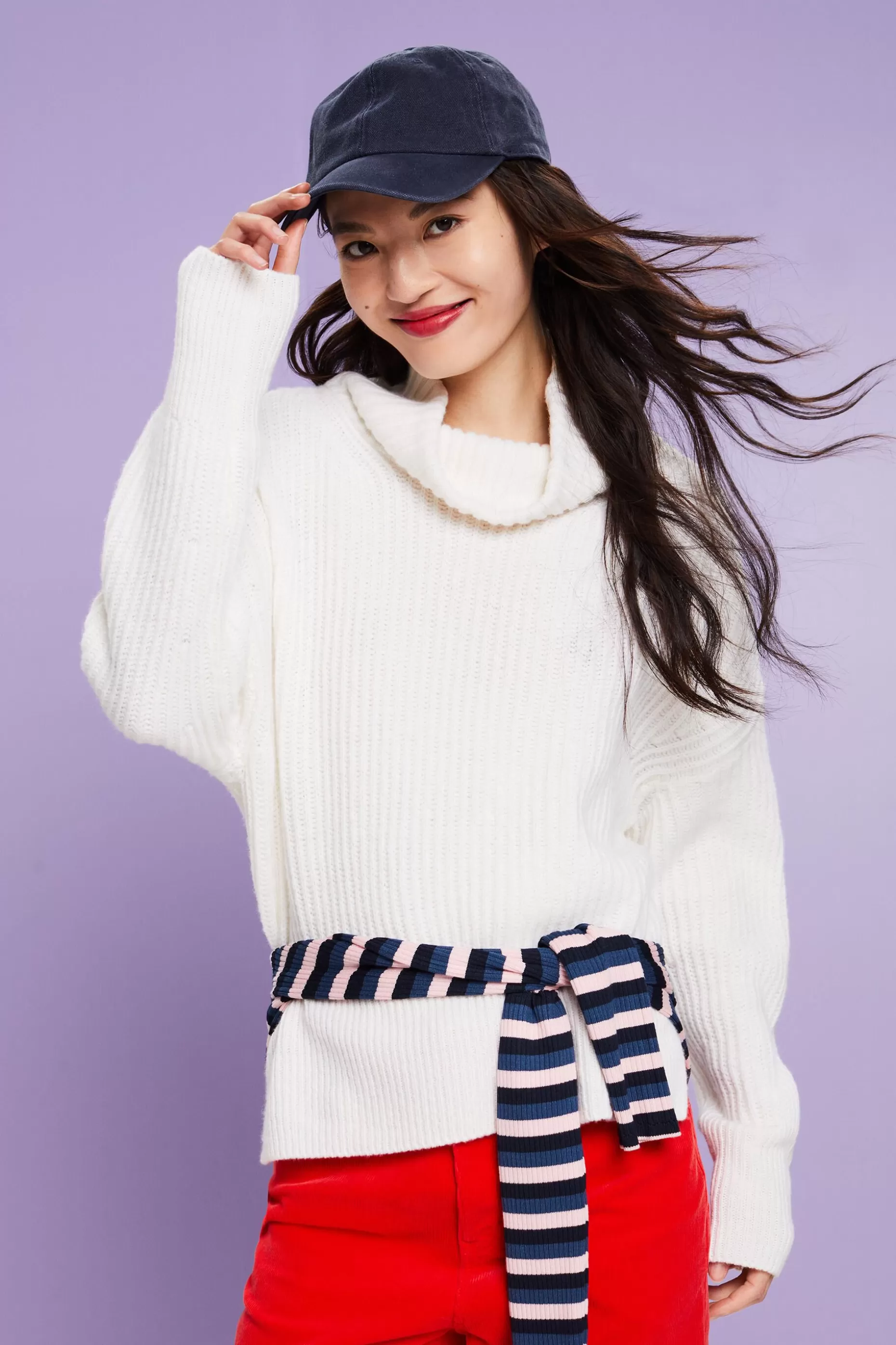 ESPRIT Rib-Knit Turtleneck Sweater at our Online Shop *Women Sweaters