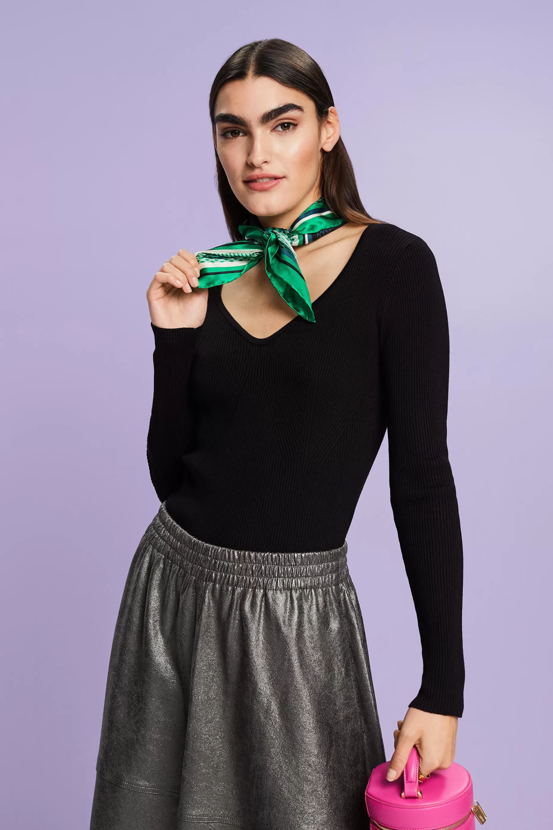 ESPRIT Rib-Knit V-Neck Sweater at our Online Shop * Sale Under $50