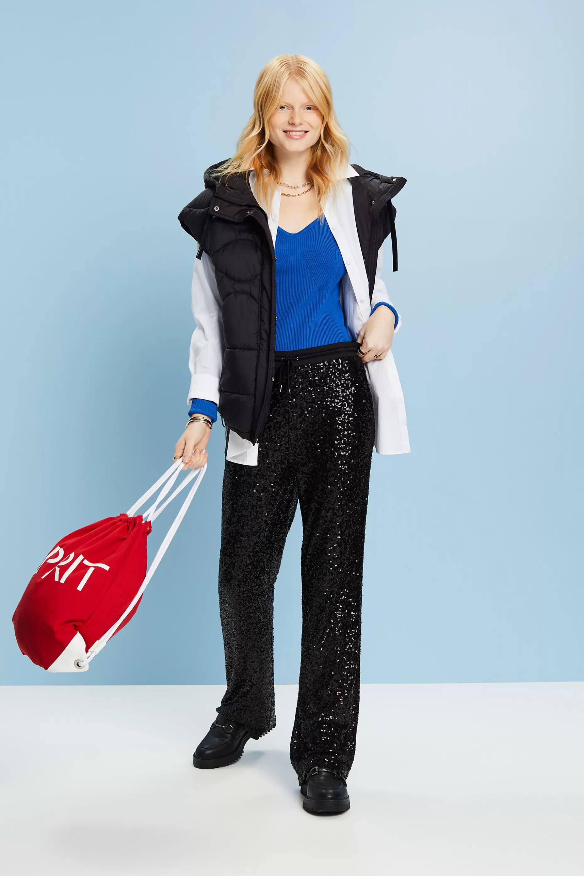 ESPRIT Rib-Knit V-Neck Sweater at our Online Shop *Women Sweaters