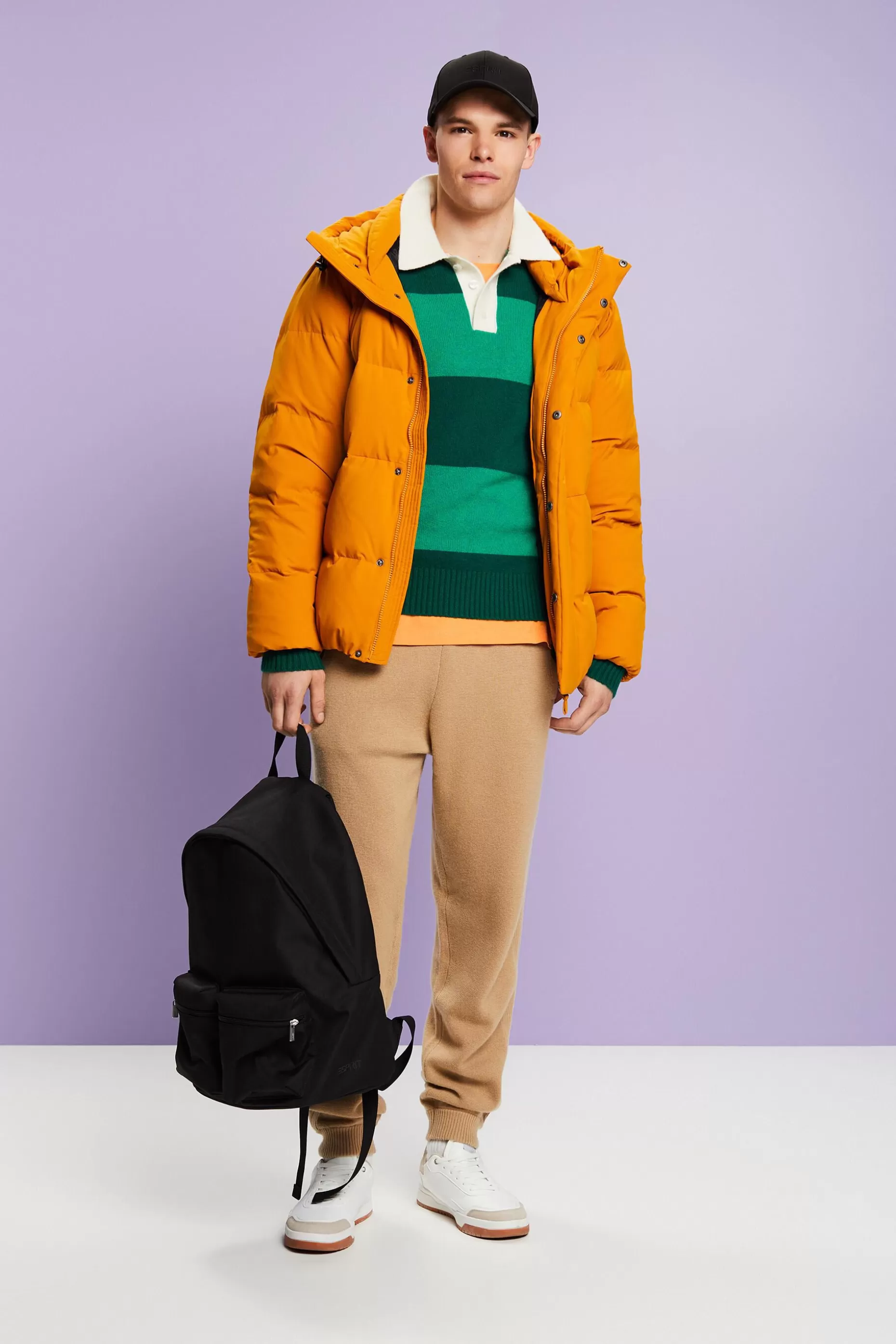 ESPRIT Rugby Stripe Cashmere Polo Sweater at our Online Shop *Men Sweaters