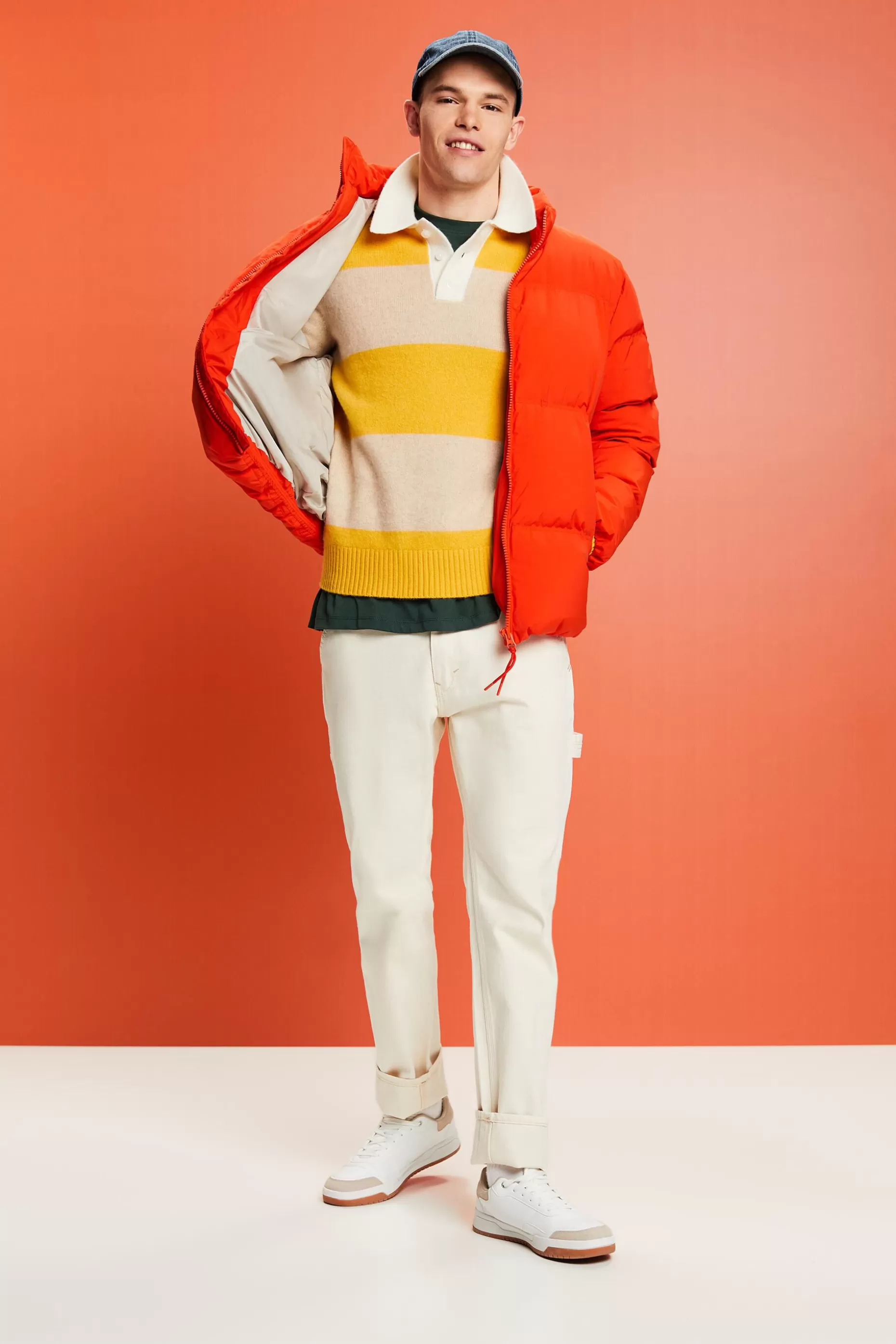 ESPRIT Rugby Stripe Cashmere Polo Sweater at our Online Shop *Men Sweaters