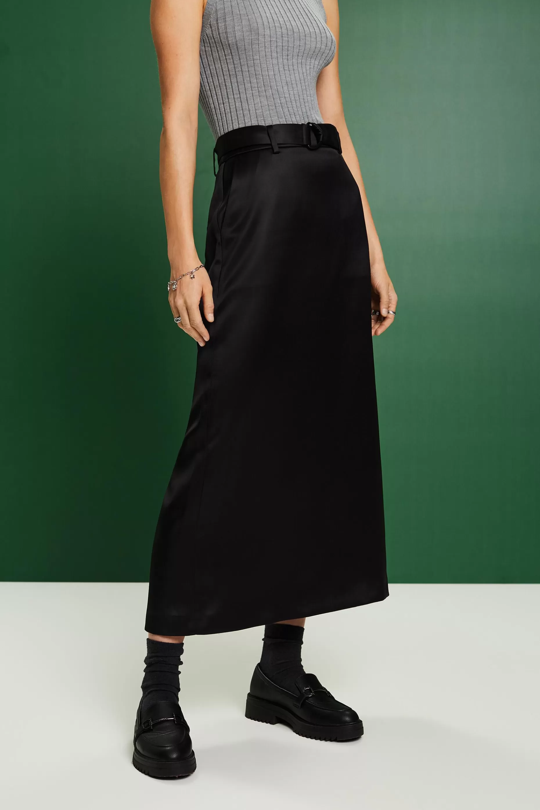ESPRIT Satin Belted Maxi Skirt at our Online Shop *Women Skirts + Shorts