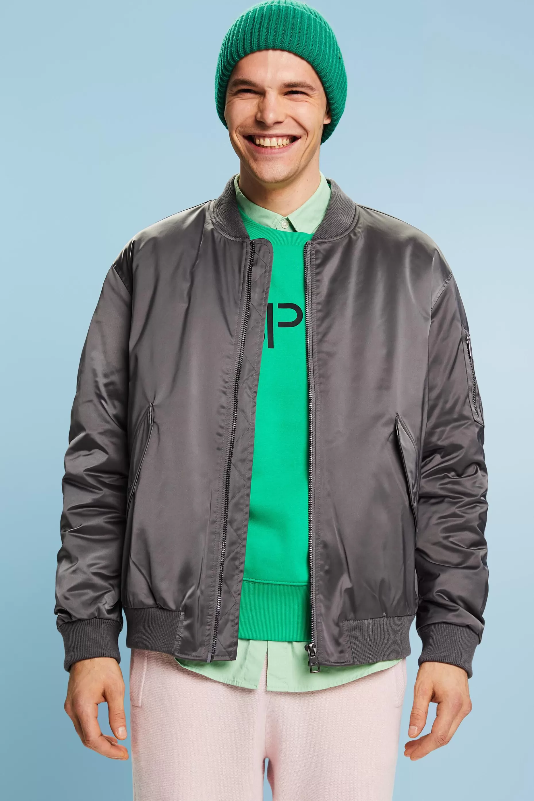ESPRIT Satin Bomber Jacket at our Online Shop *Men Tops