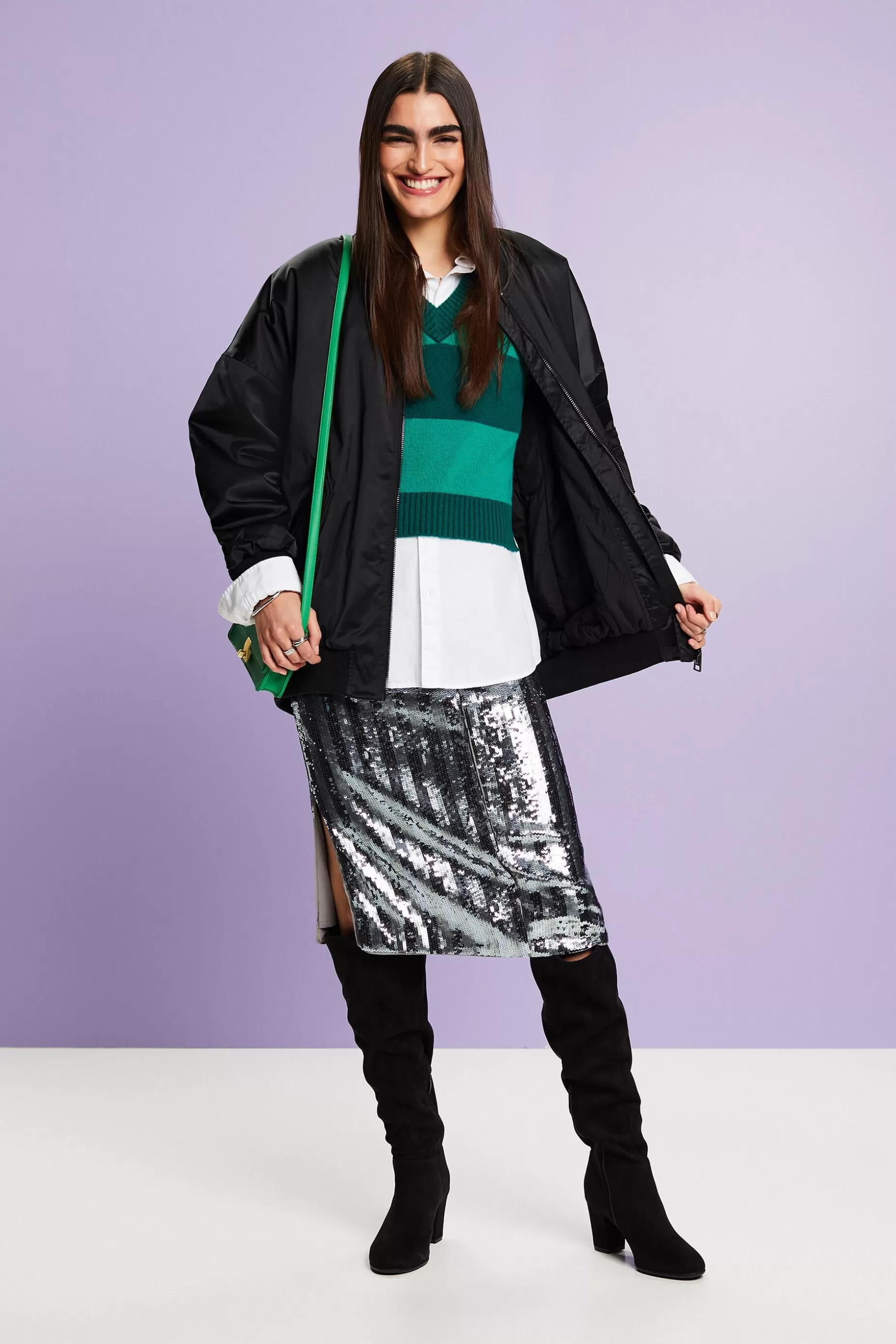 ESPRIT Satin Bomber Jacket at our Online Shop *Women Clearance 60%-70% Off