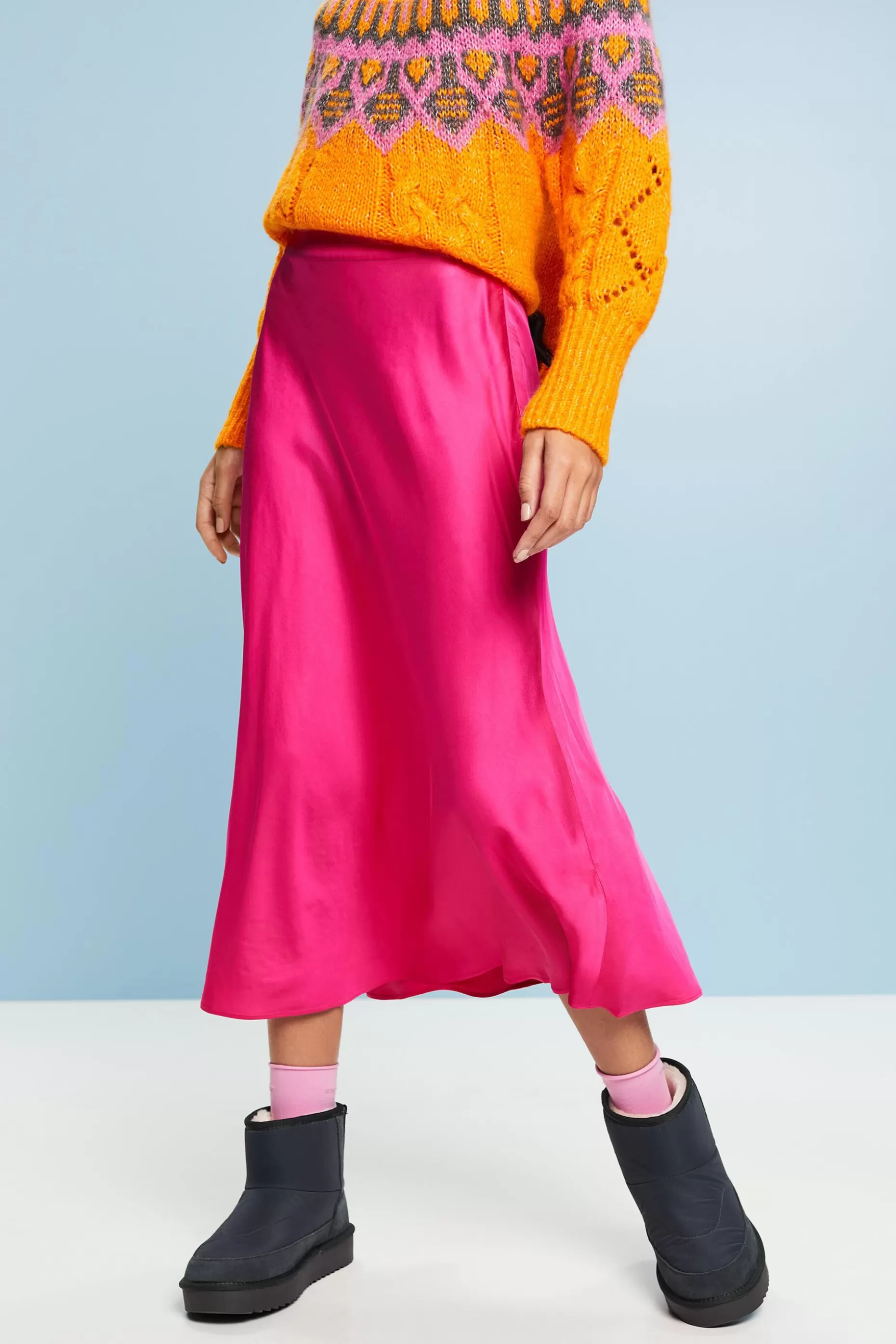 ESPRIT Satin Midi Skirt at our Online Shop *Women Skirts + Shorts