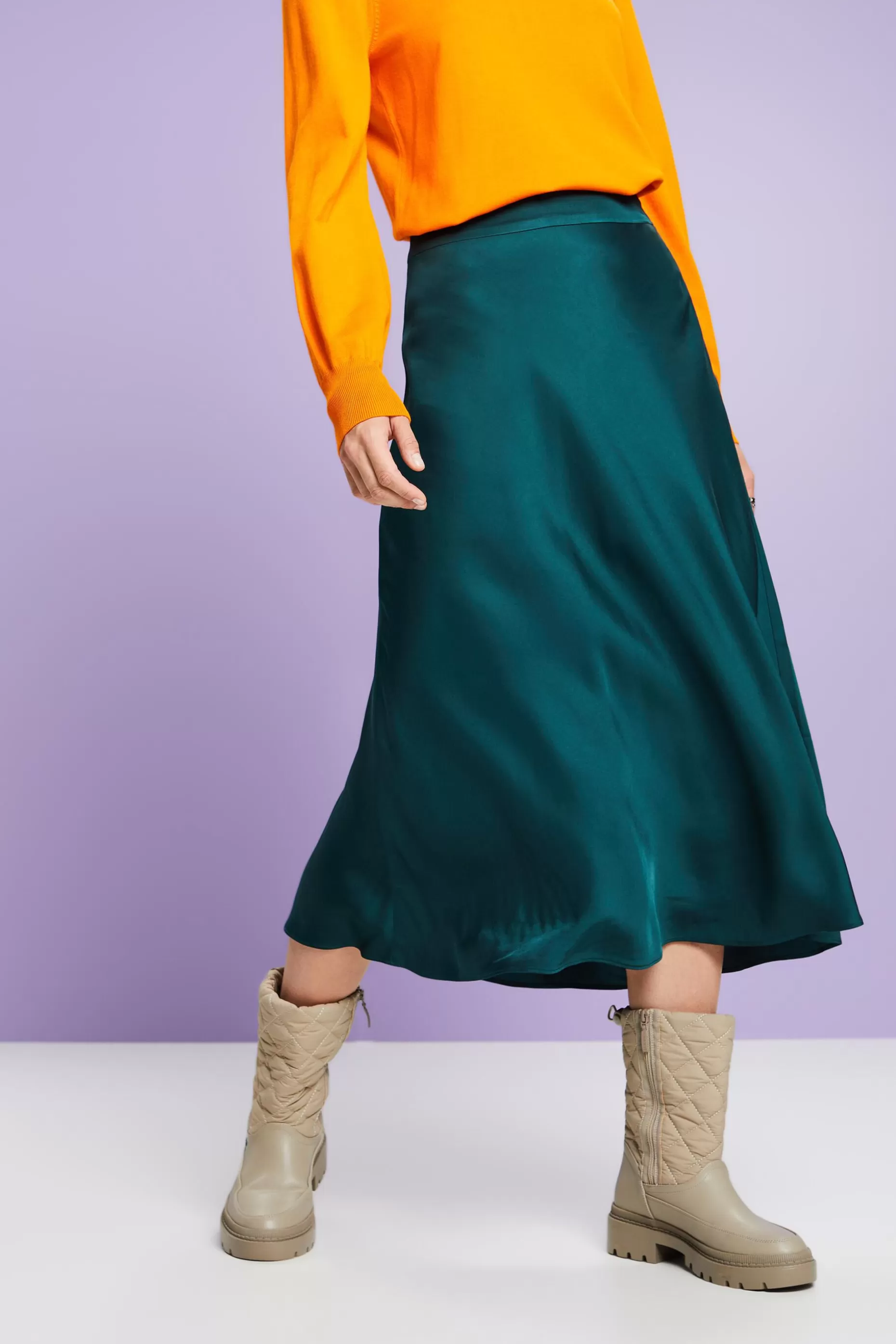 ESPRIT Satin Midi Skirt at our Online Shop *Women Skirts + Shorts