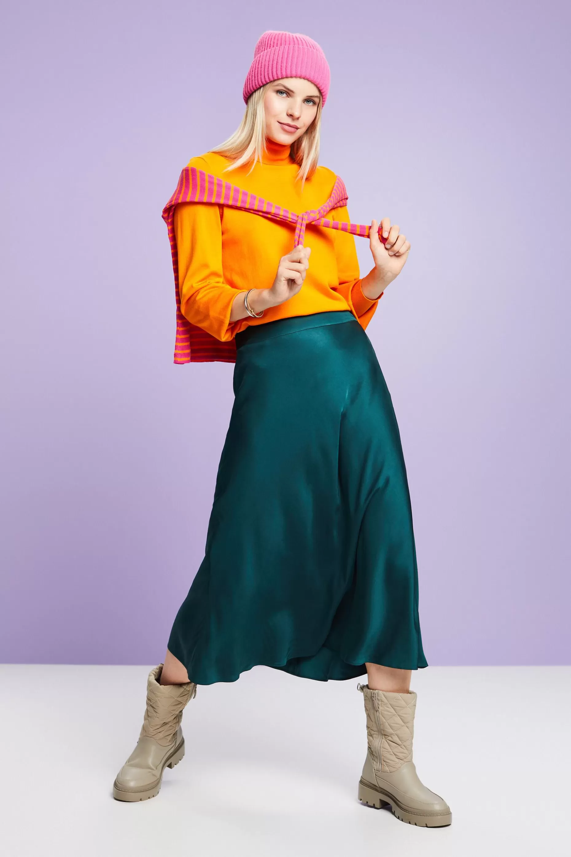 ESPRIT Satin Midi Skirt at our Online Shop *Women Skirts + Shorts