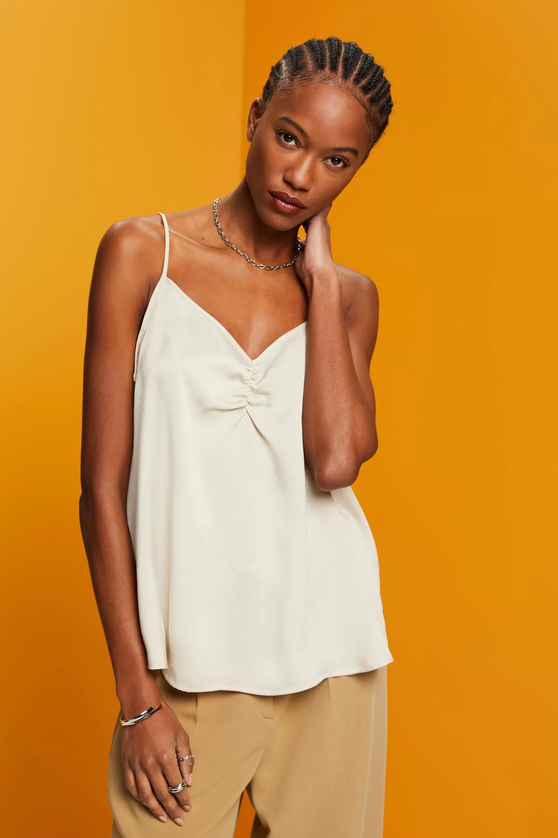 ESPRIT Satin strappy top at our Online Shop *Women Shirts + Blouses