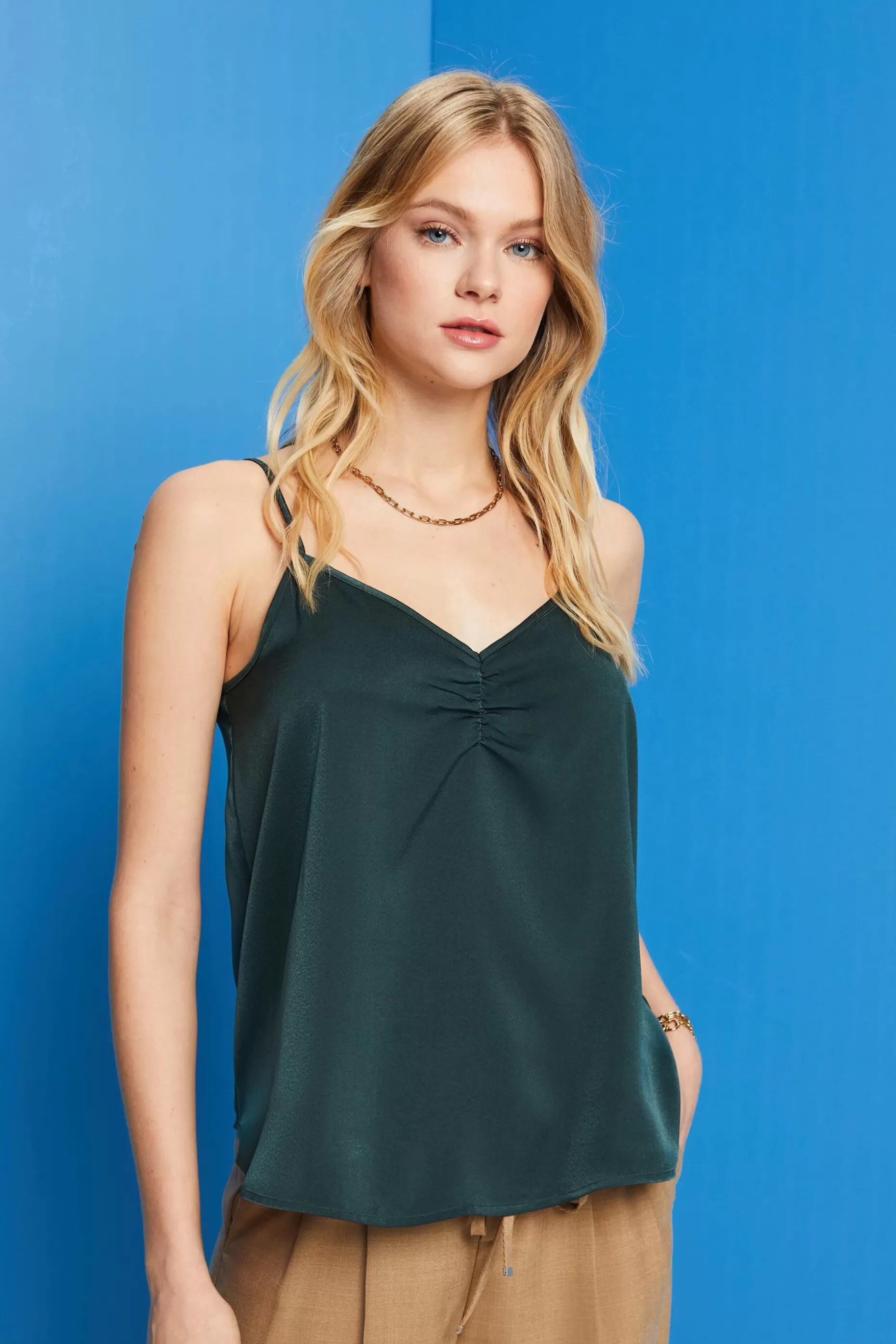 ESPRIT Satin strappy top at our Online Shop *Women Shirts + Blouses