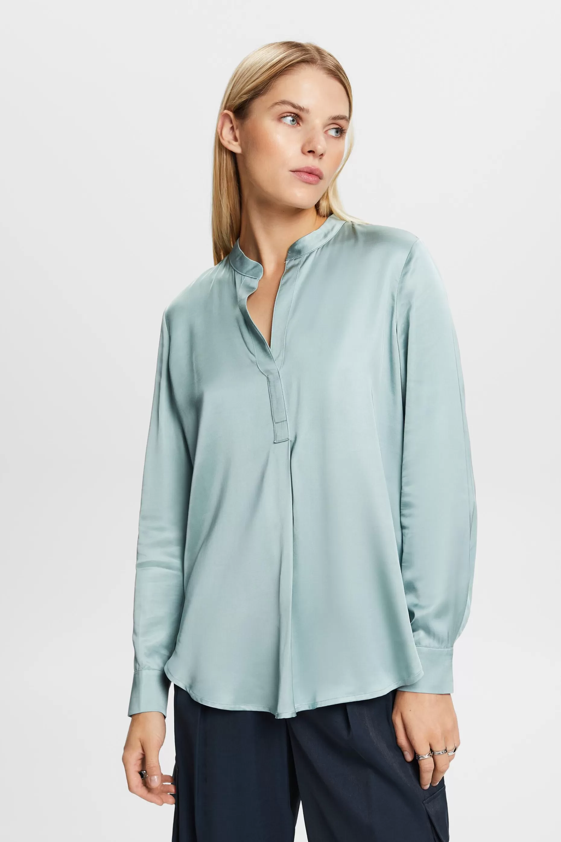 ESPRIT Satin V-Neck Blouse at our Online Shop *Women Shirts + Blouses