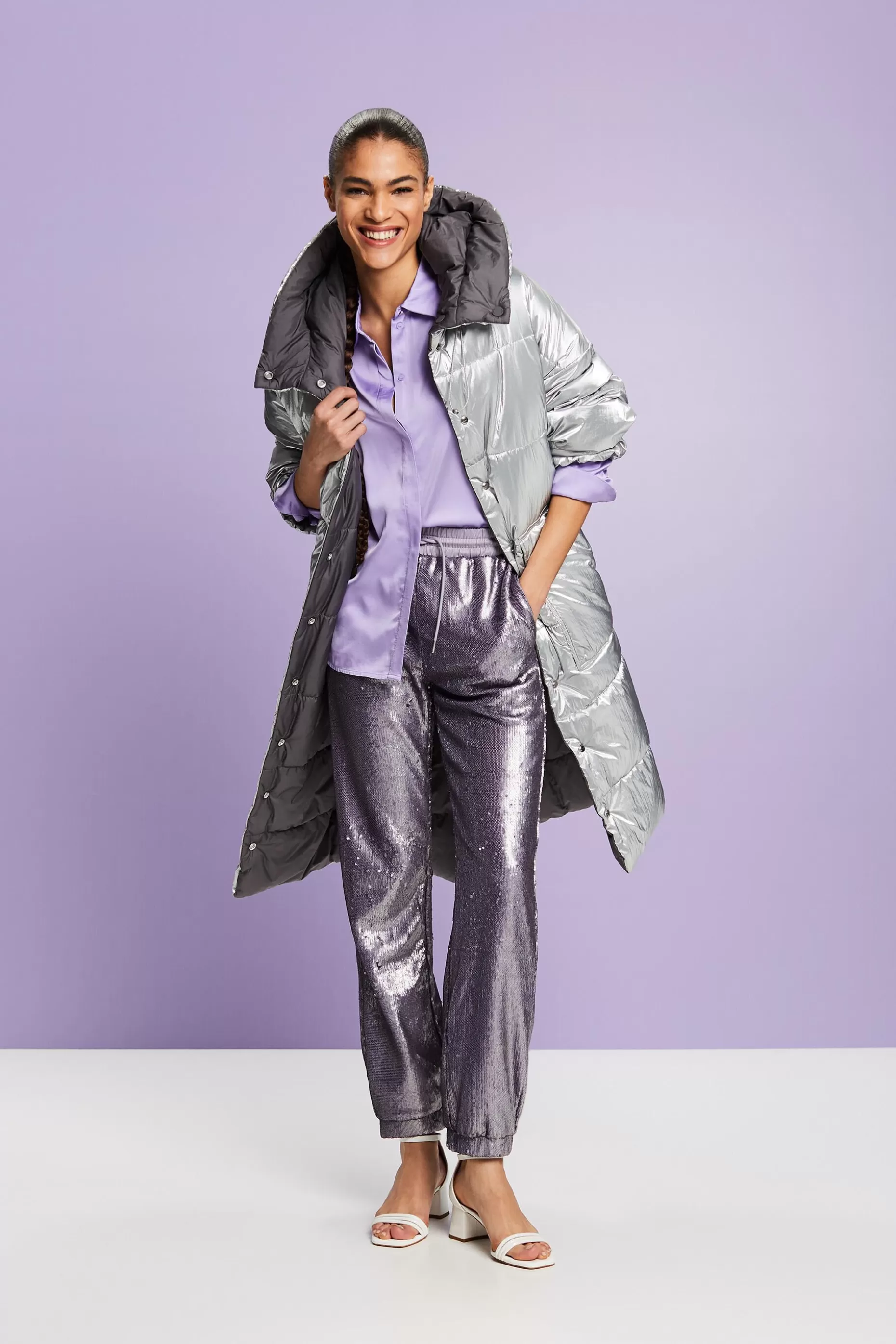 ESPRIT Sequined Satin Pants at our Online Shop *Women Pants + Joggers