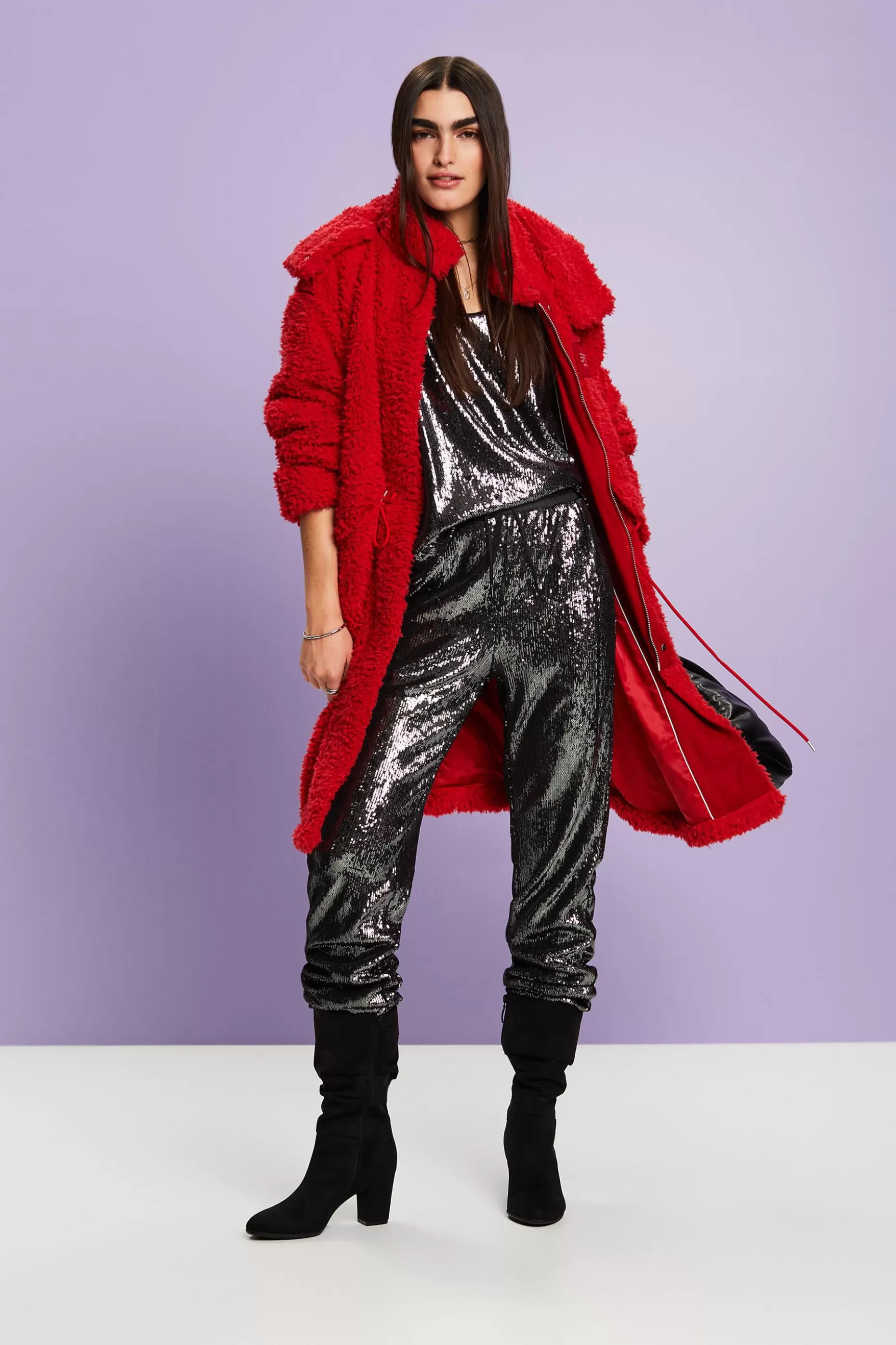 ESPRIT Sequined Satin Pants at our Online Shop *Women Pants + Joggers