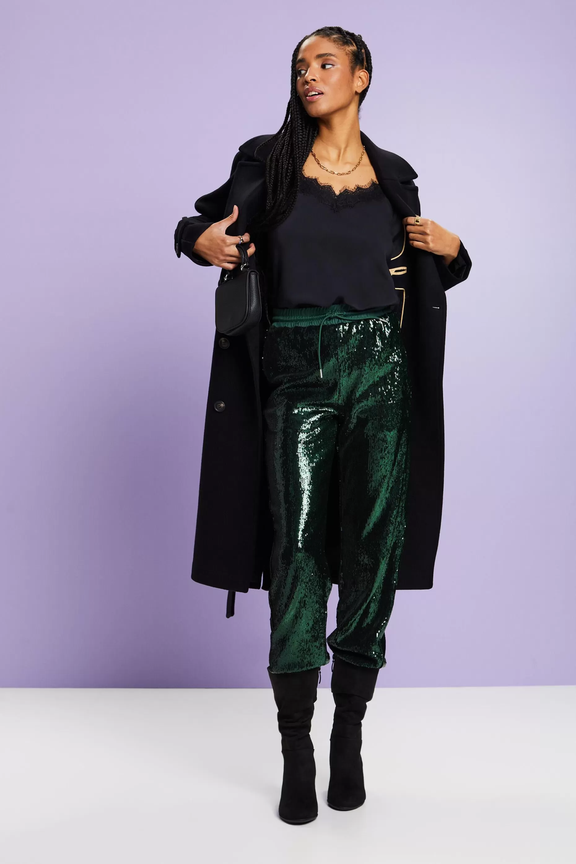 ESPRIT Sequined Satin Pants at our Online Shop *Women Premium Picks