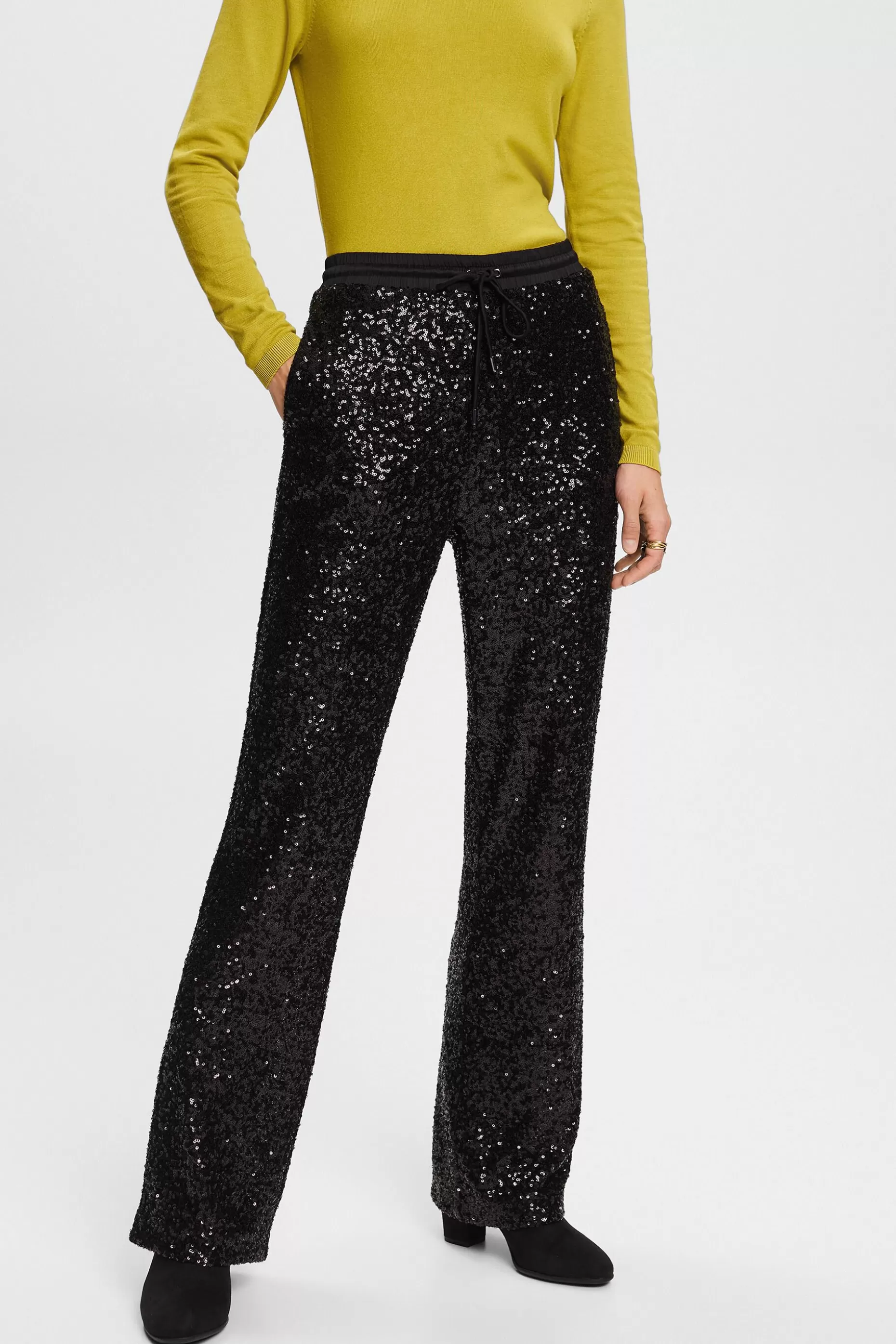 ESPRIT Sequined Satin Wide Leg Pants at our Online Shop *Women Pants + Joggers