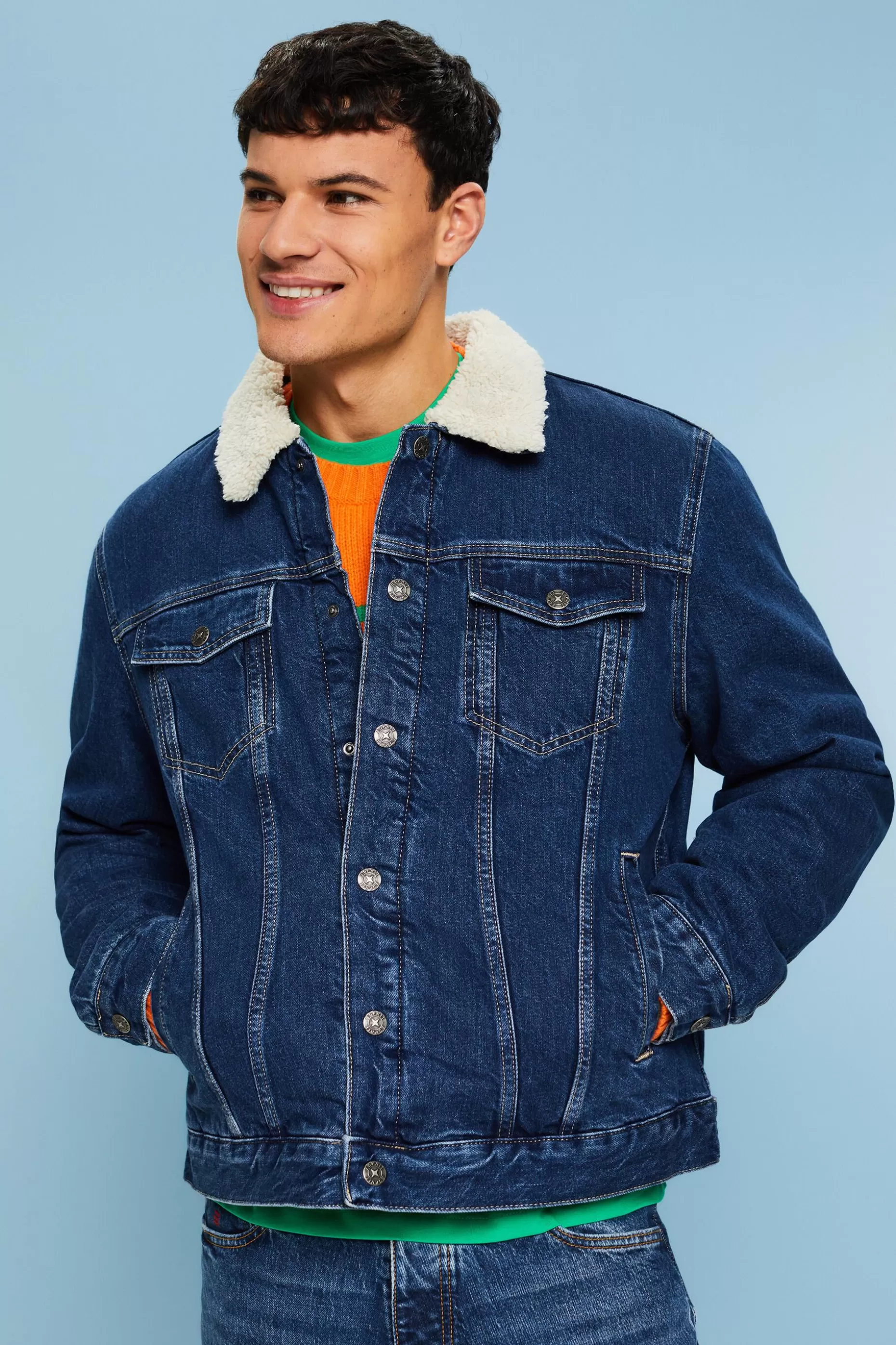 ESPRIT Sherpa-Trimmed Denim Jacket at our Online Shop *Boys Boys