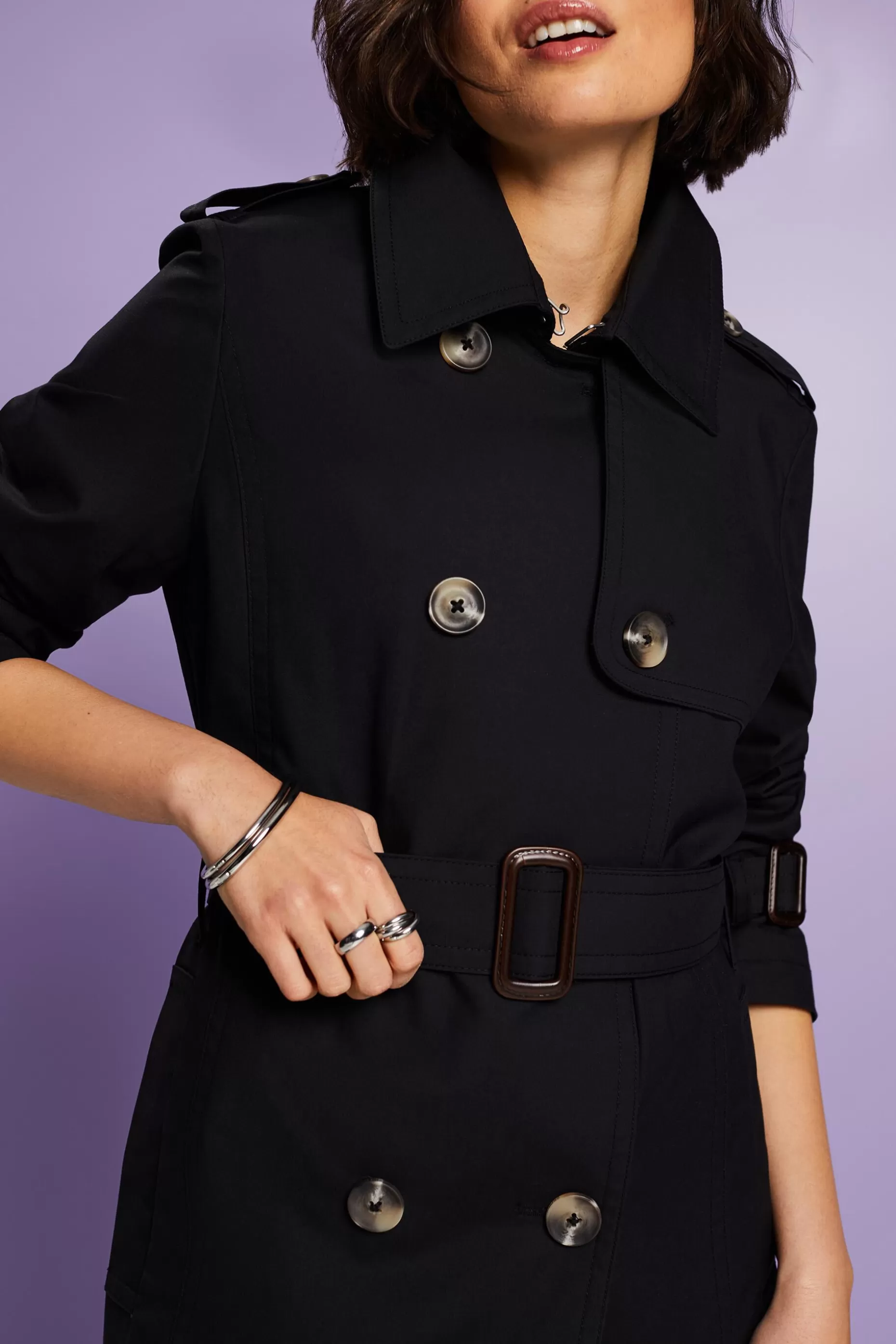 ESPRIT Short Double-Breasted Trench Coat at our Online Shop *Women Jackets + Coats