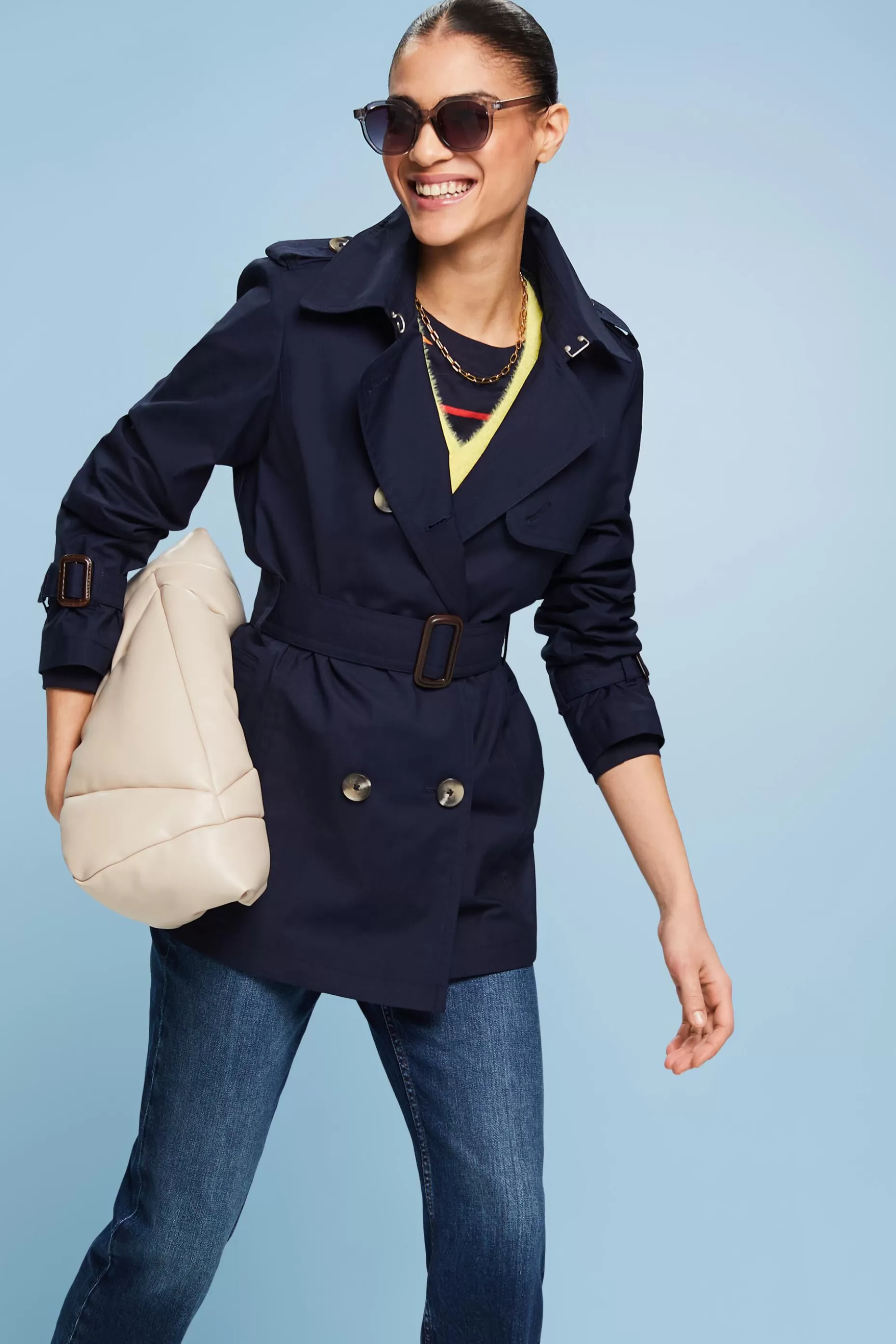 ESPRIT Short Double-Breasted Trench Coat at our Online Shop *Women Jackets + Coats