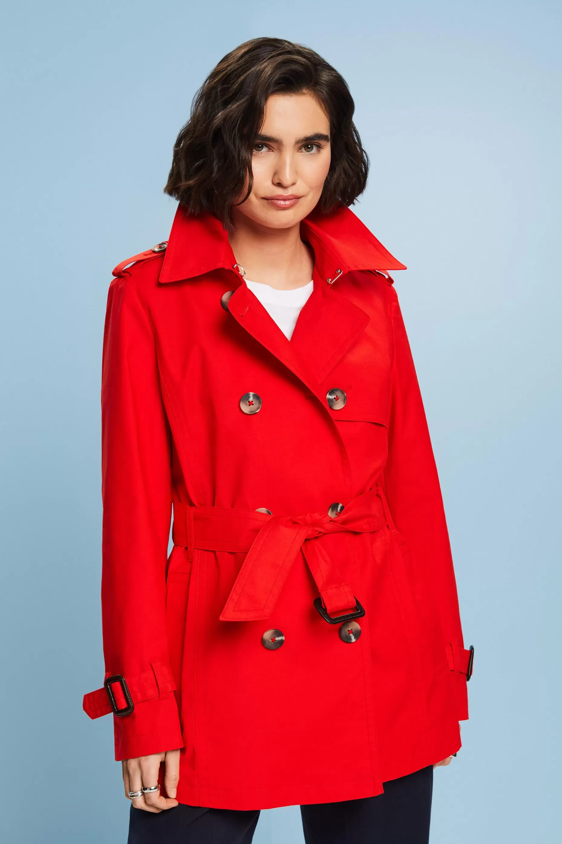 ESPRIT Short Double-Breasted Trench Coat at our Online Shop *Women Jackets + Coats