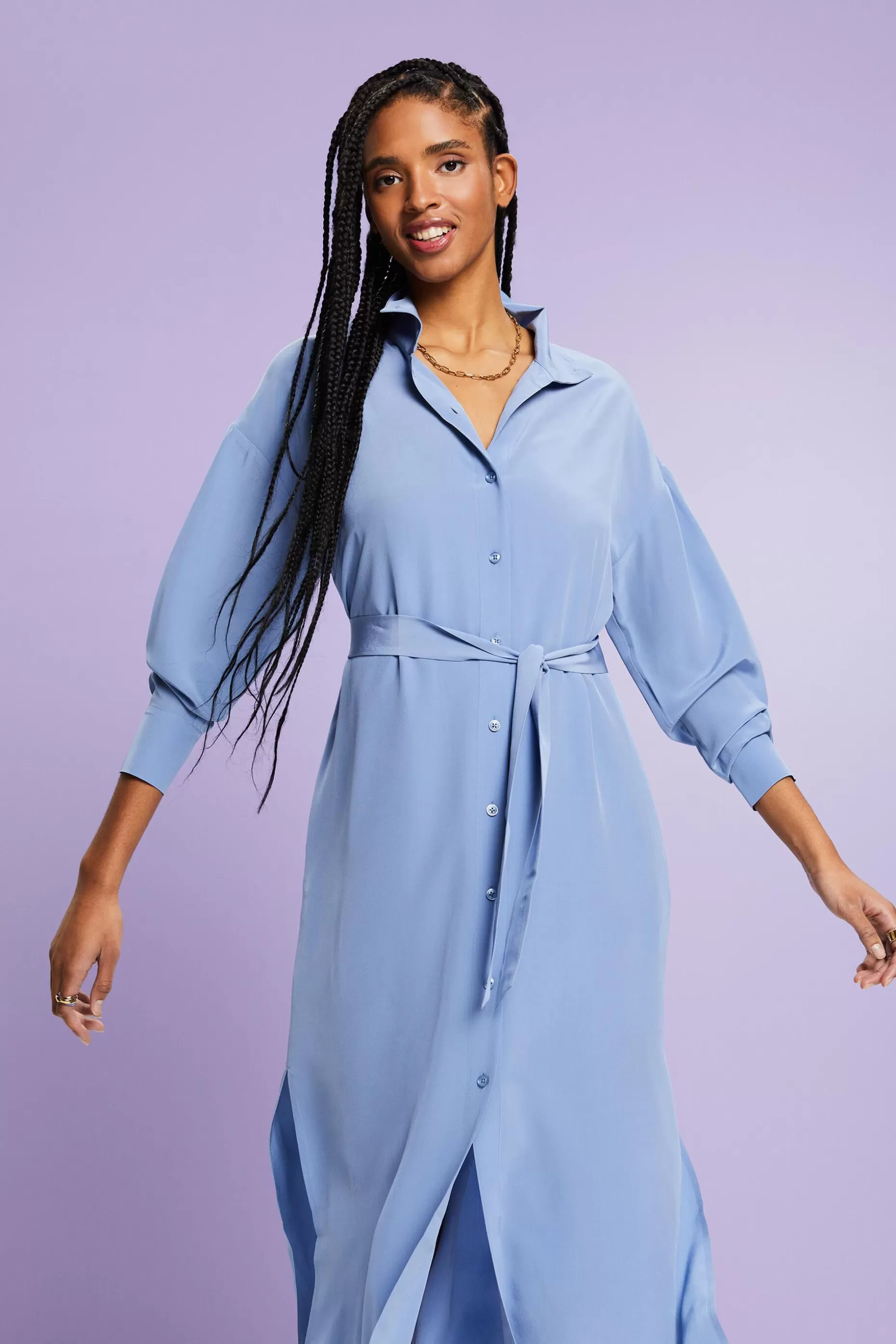 ESPRIT Silk Midi Shirt Dress at our Online Shop *Boys Boys