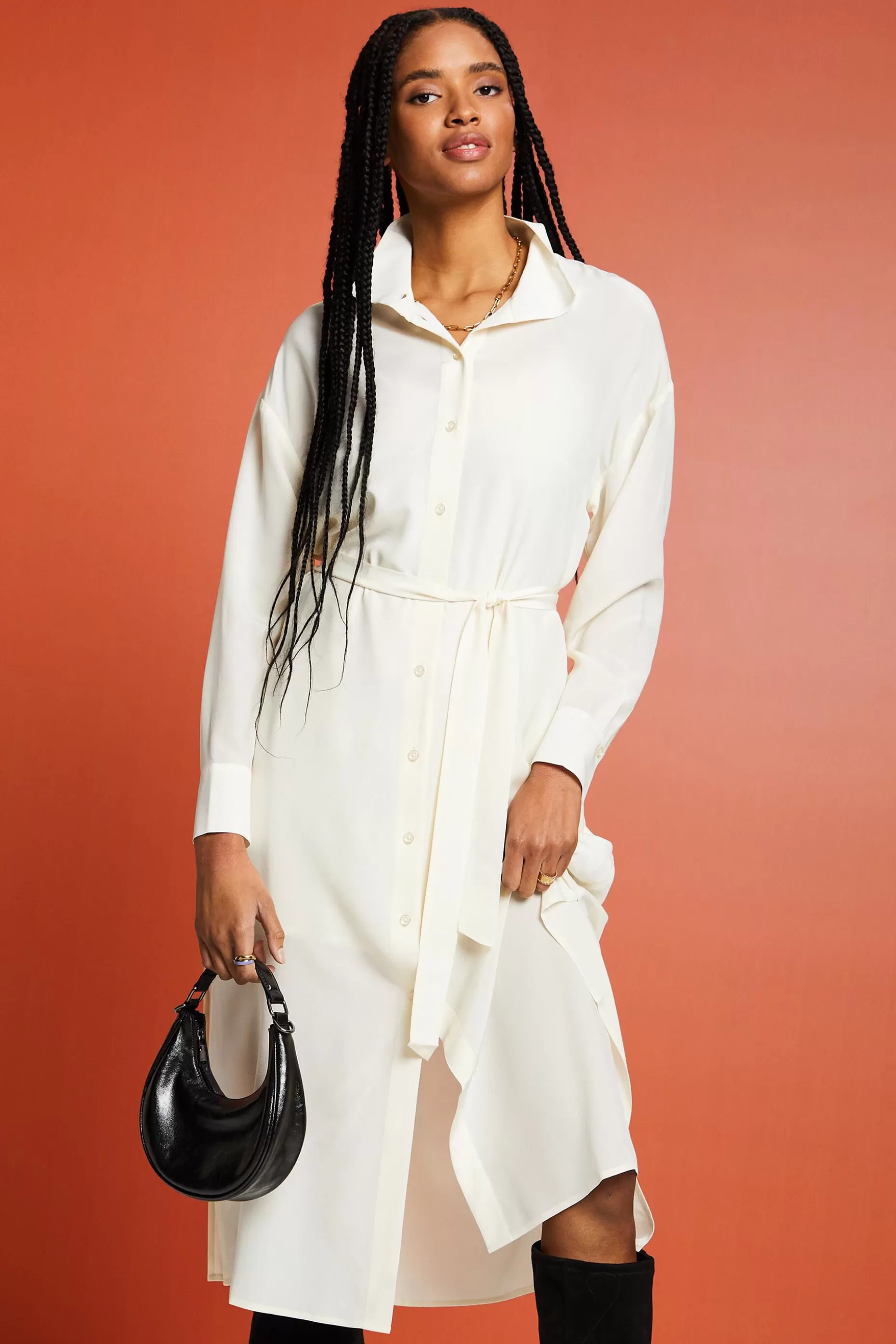 ESPRIT Silk Midi Shirt Dress at our Online Shop *Women Premium Picks