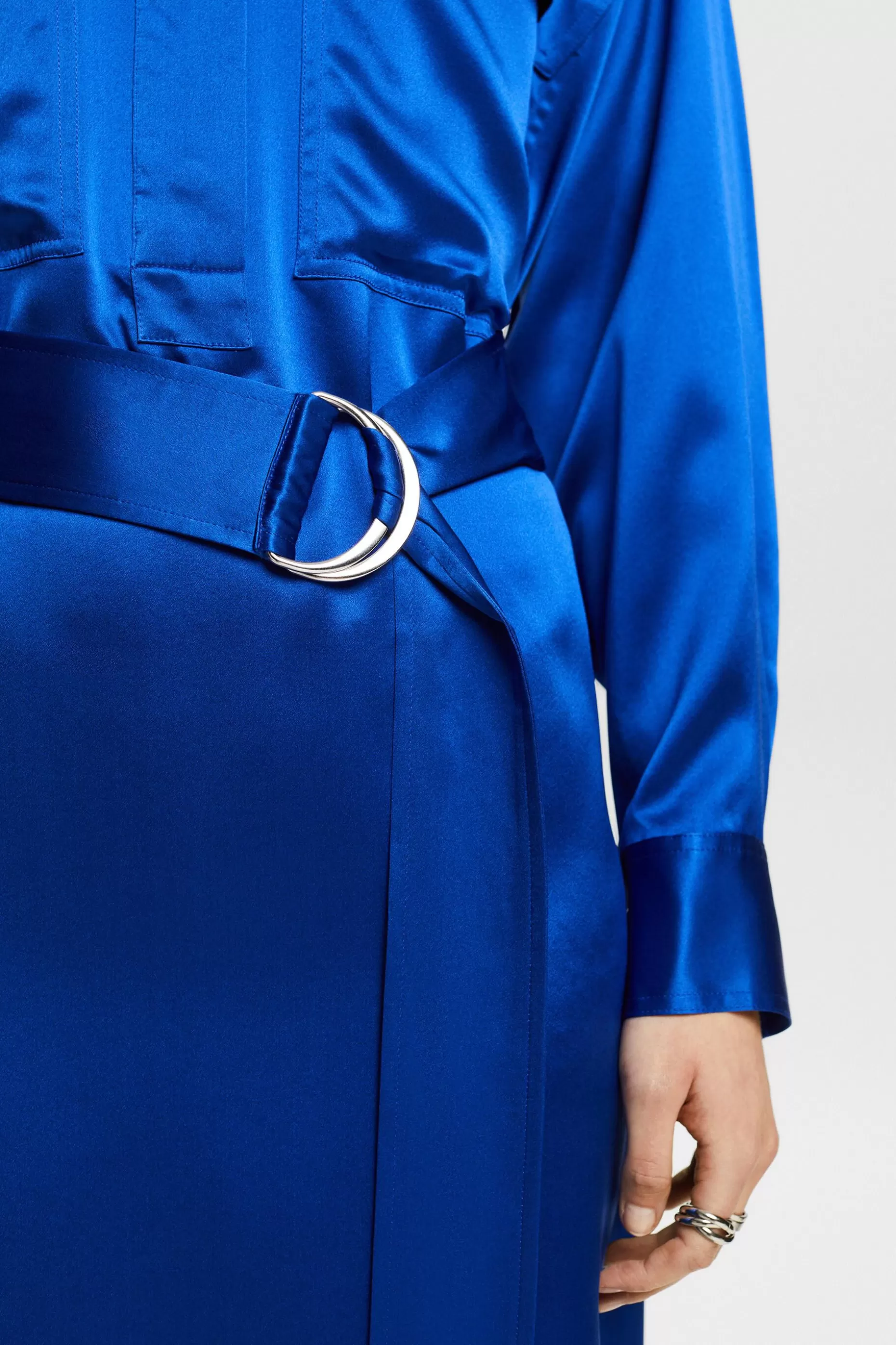ESPRIT Silk Satin Belted Midi Dress at our Online Shop *Women Dresses + Jumpsuits